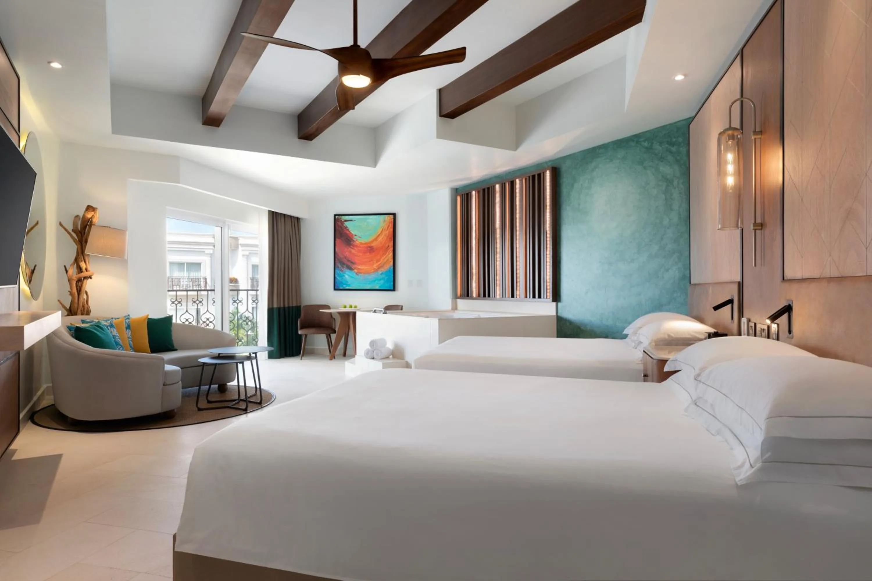 Bed in Hyatt Vivid Playa Del Carmen All-Inclusive Adult Only Resort