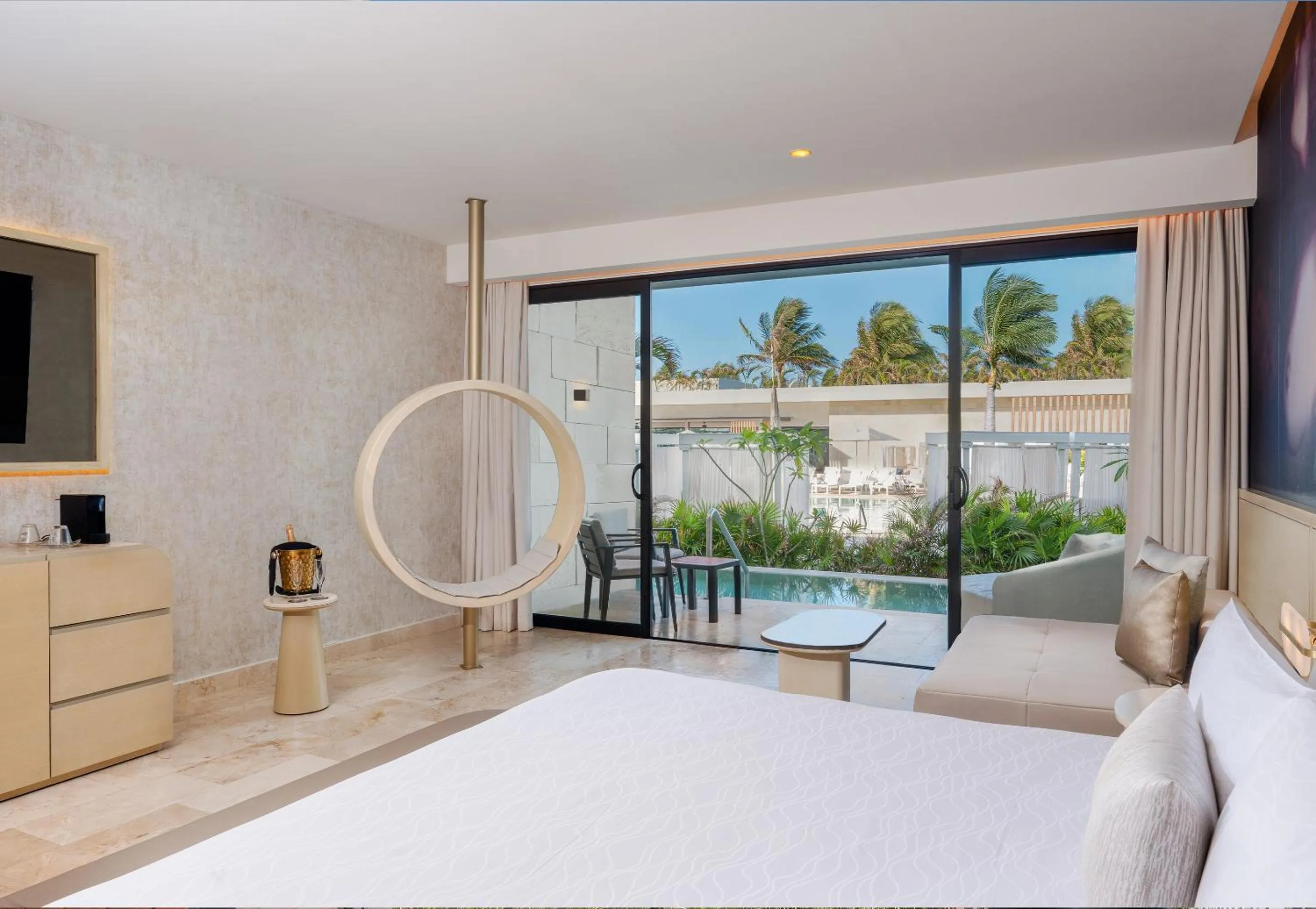 Balcony/Terrace, Bed in Desire Riviera Maya Resort All Inclusive - Couples Only