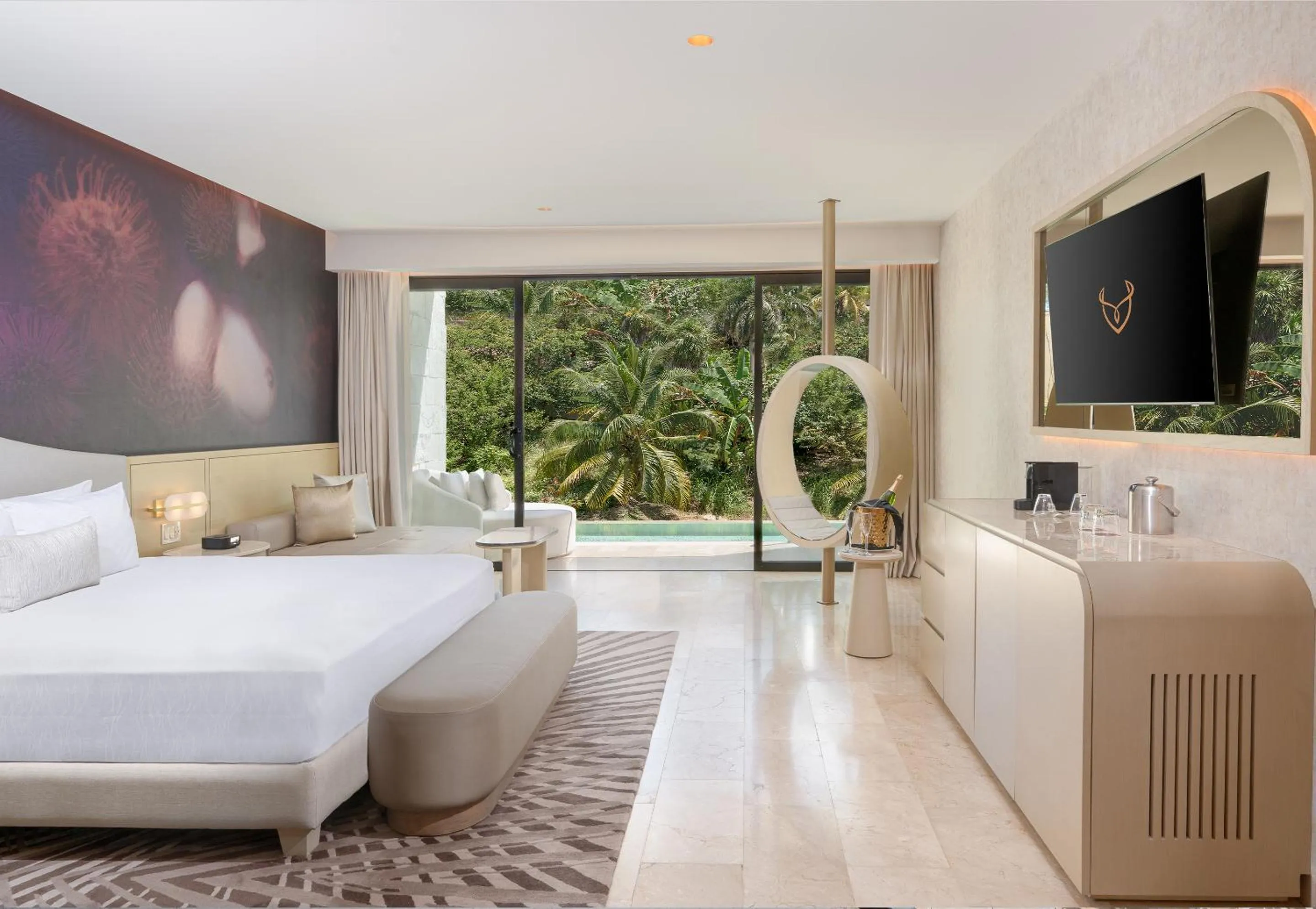 Balcony/Terrace, Bed in Desire Riviera Maya Resort All Inclusive - Couples Only