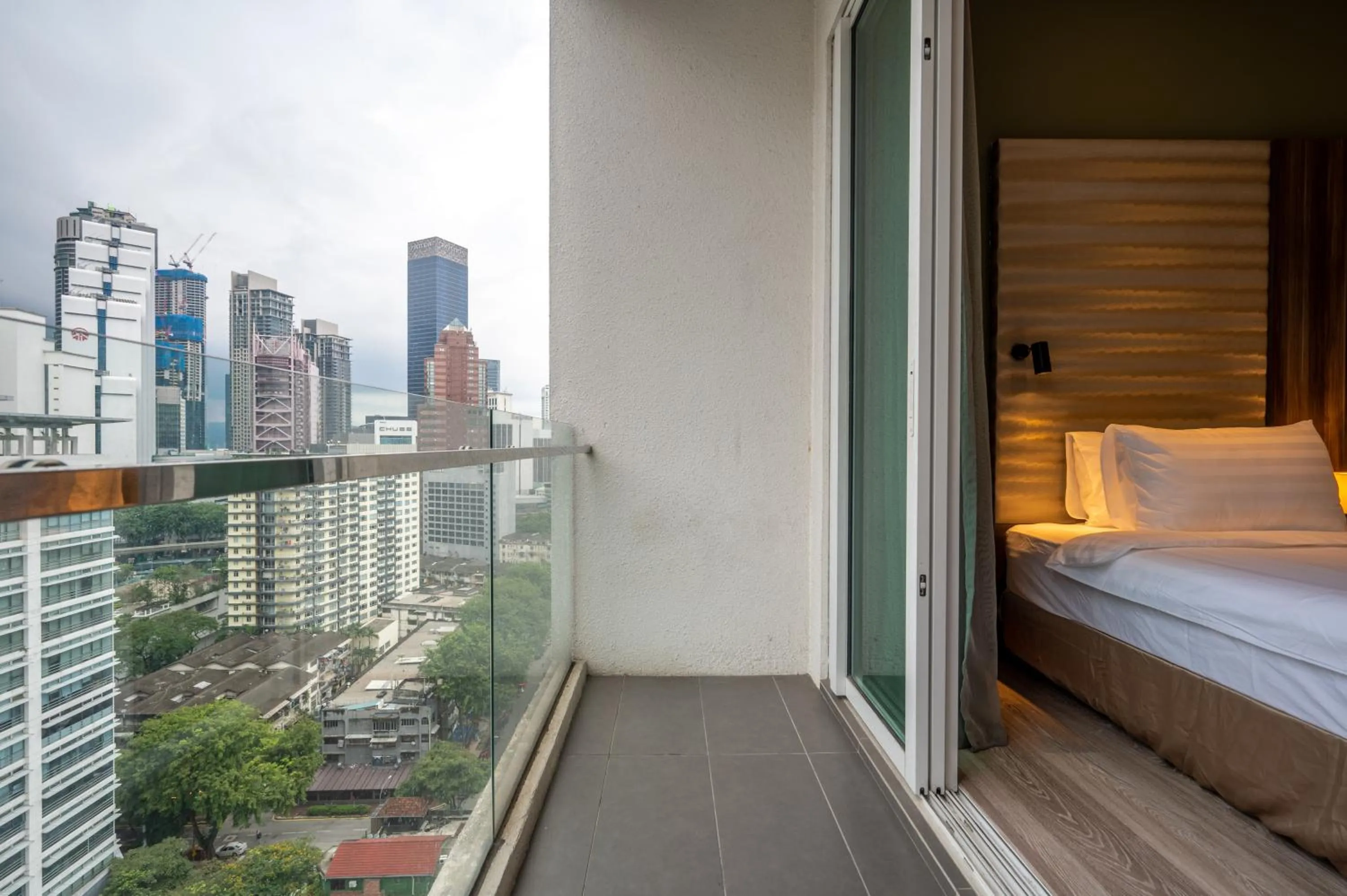 Balcony/Terrace, Bed in Greystone One Bukit Ceylon