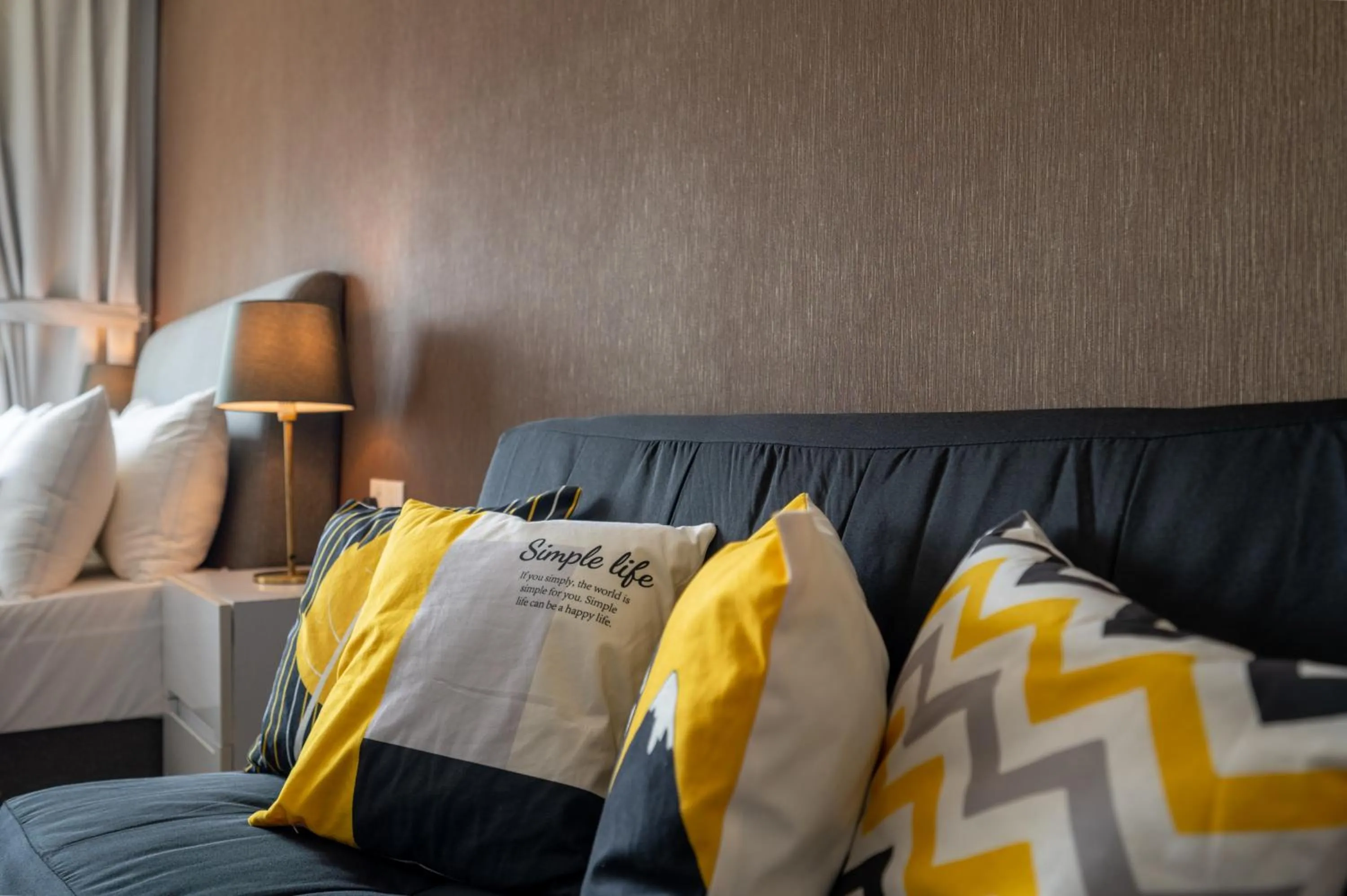 Living room, Bed in Greystone One Bukit Ceylon