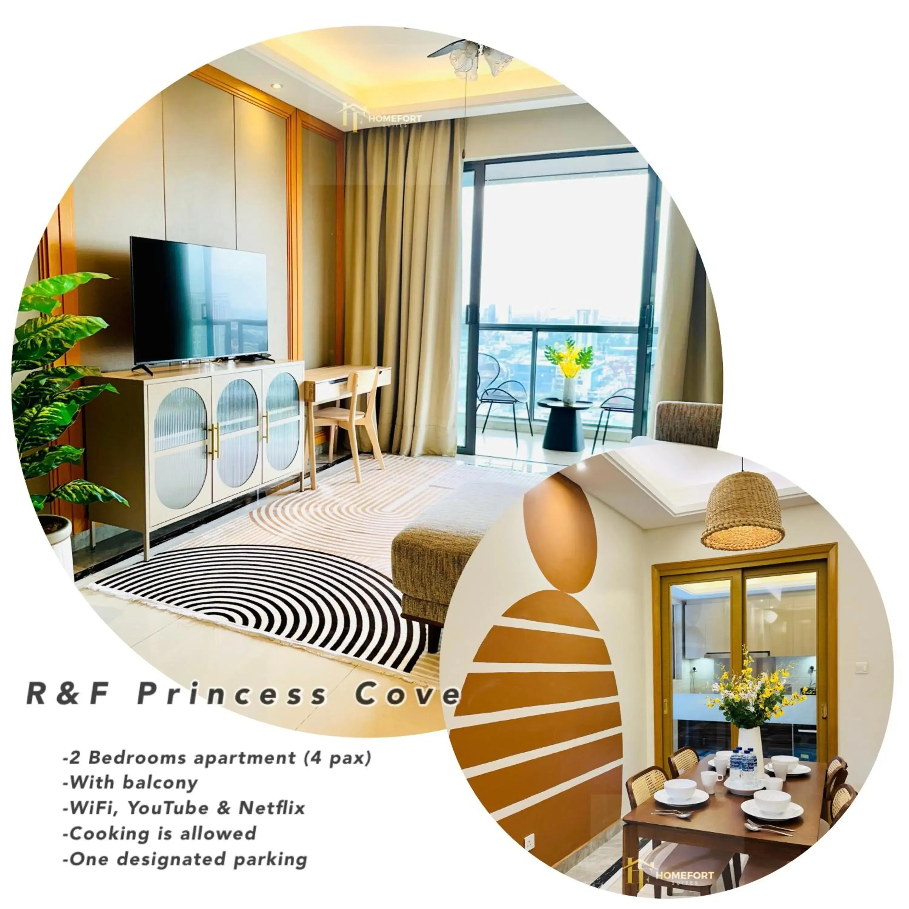 Two-Bedroom Apartment with City View in R&F PRINCESS COVE BY HOMEFORT SUITES Two-Bedroom Apartment with City View in R&F PRINCESS COVE BY HOMEFORT SUITES