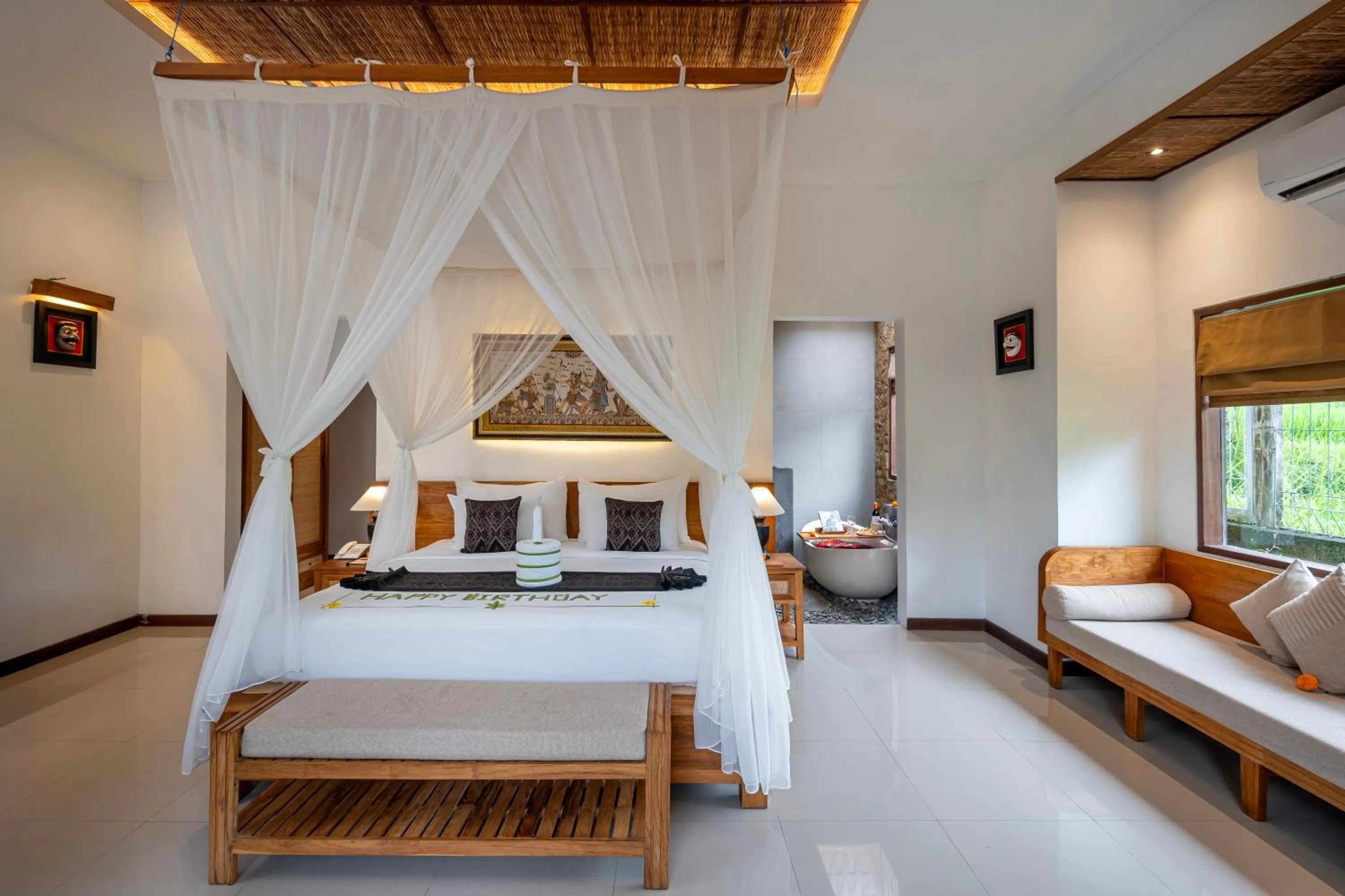 Bed in Govala Ubud Villas & SPA