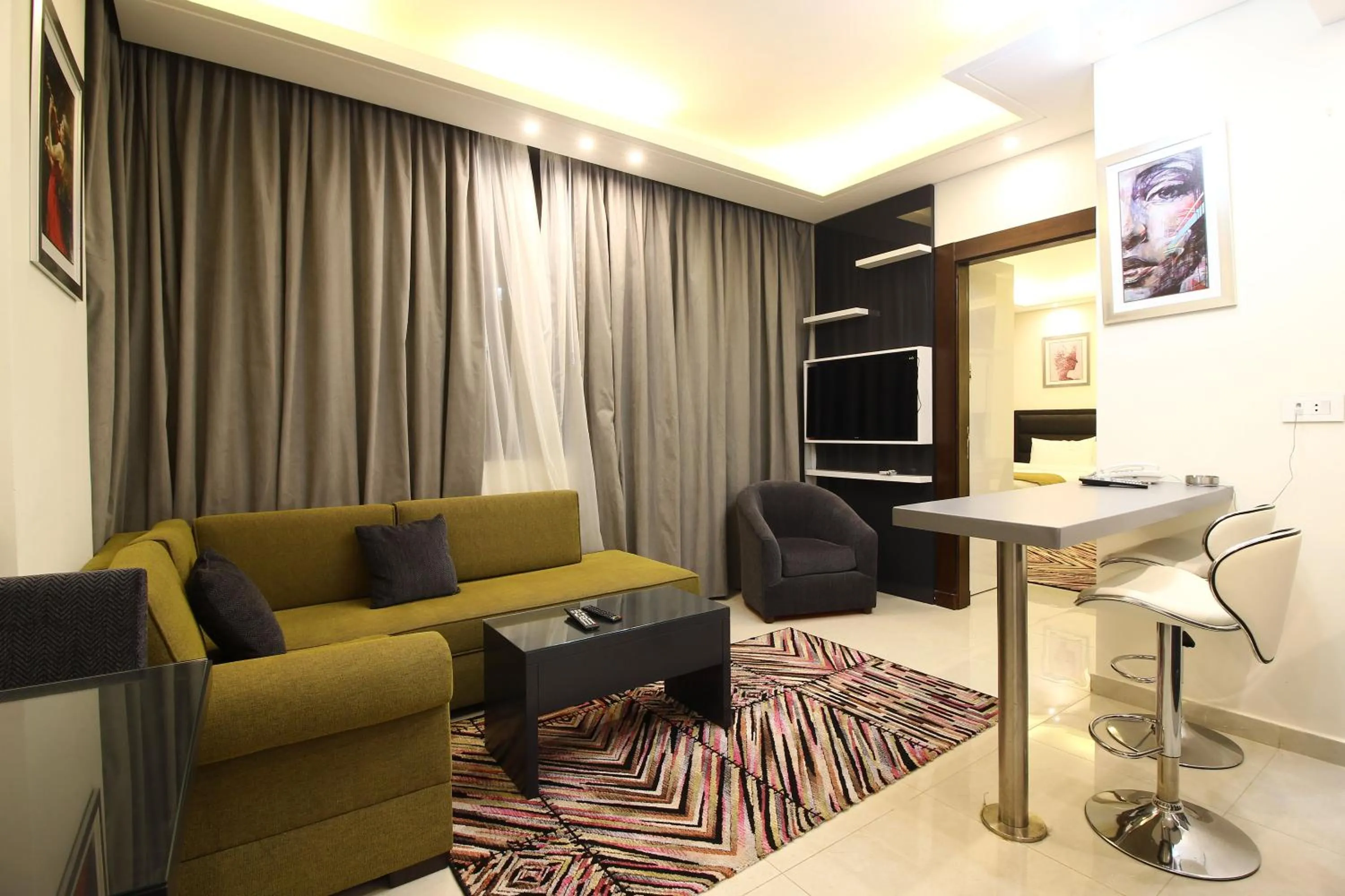 Living room in Palm Ville Suites