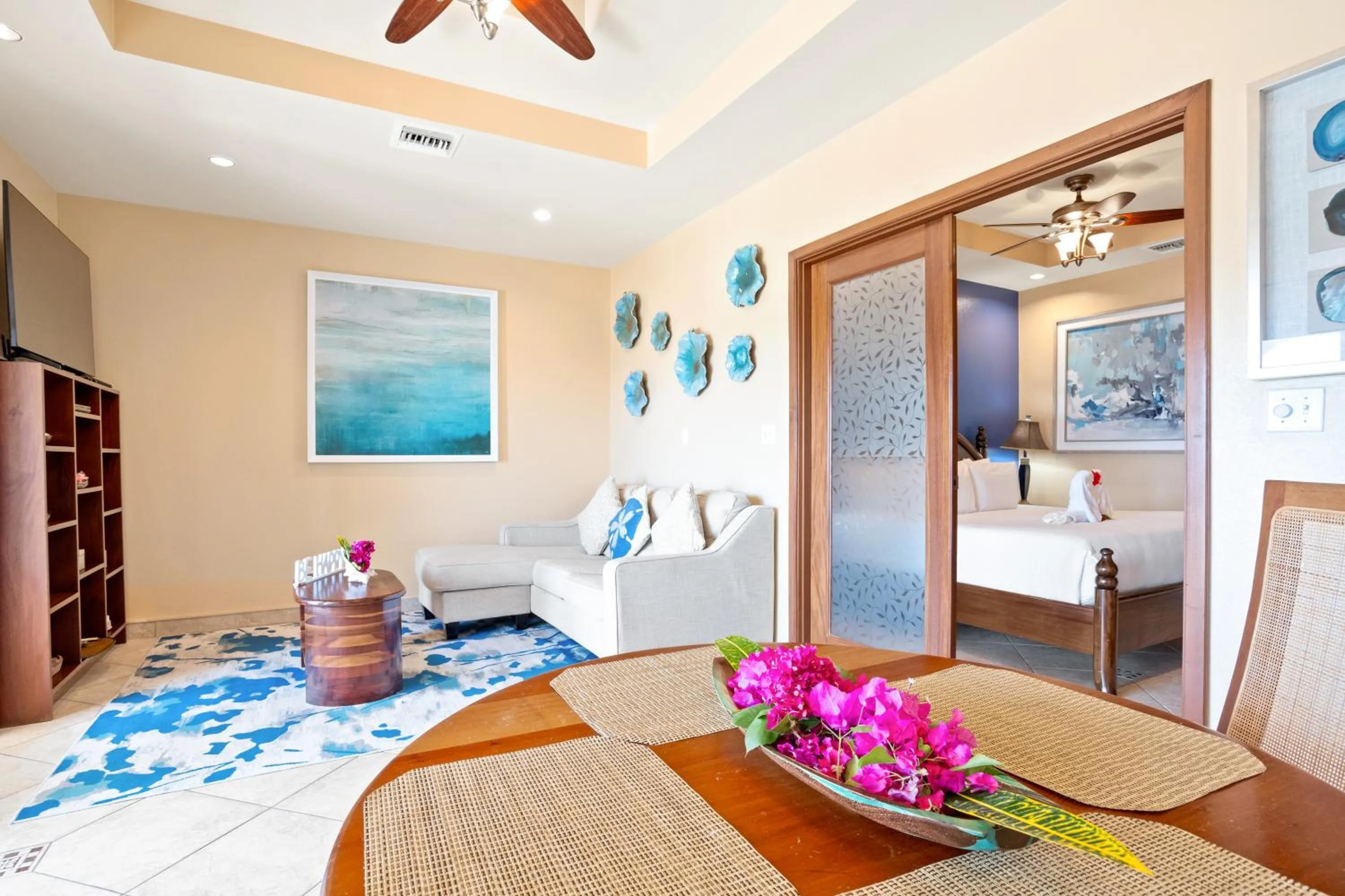 Living room in Grand Caribe Belize