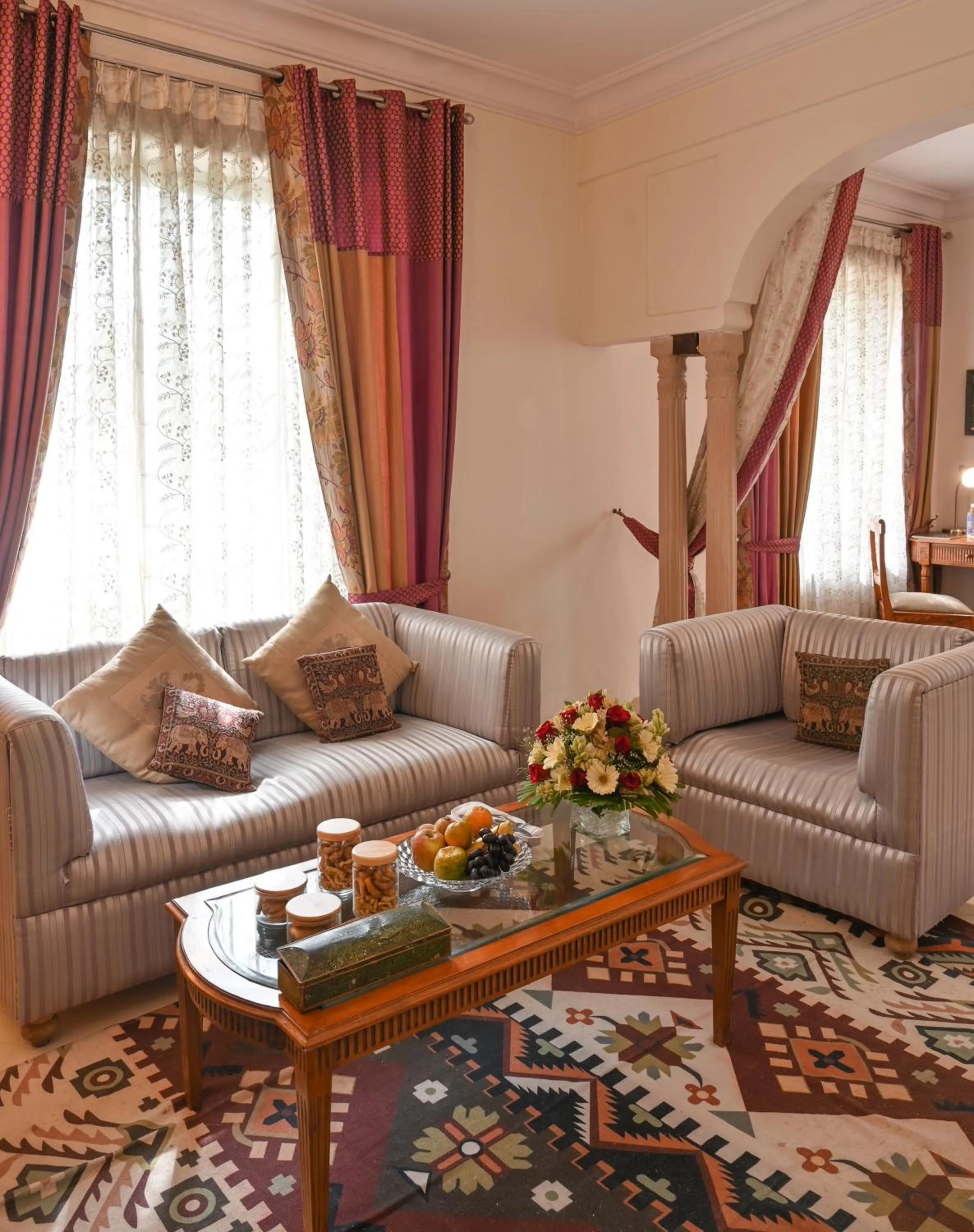 Seating area in Ranbanka Palace