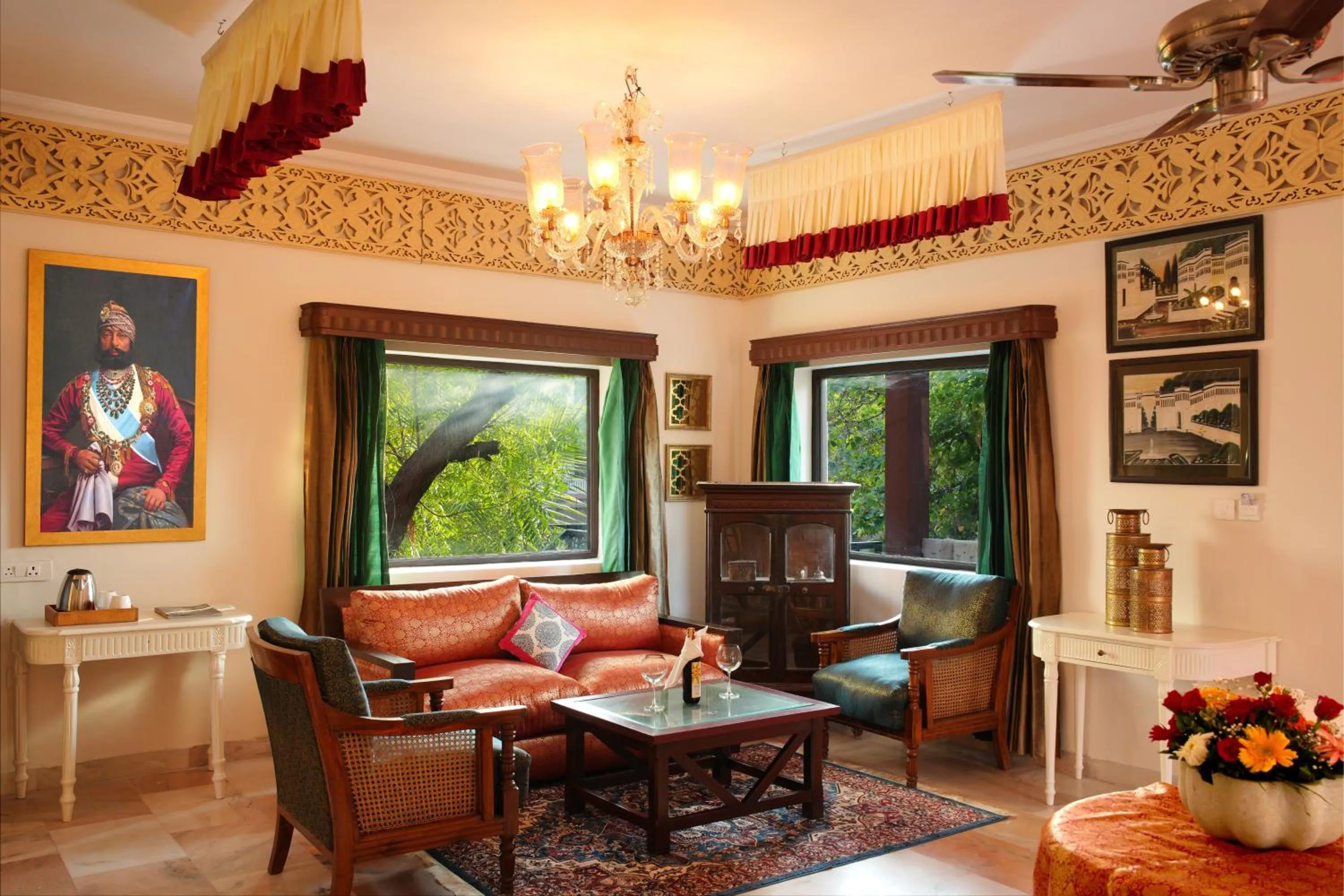 Seating area in Ranbanka Palace