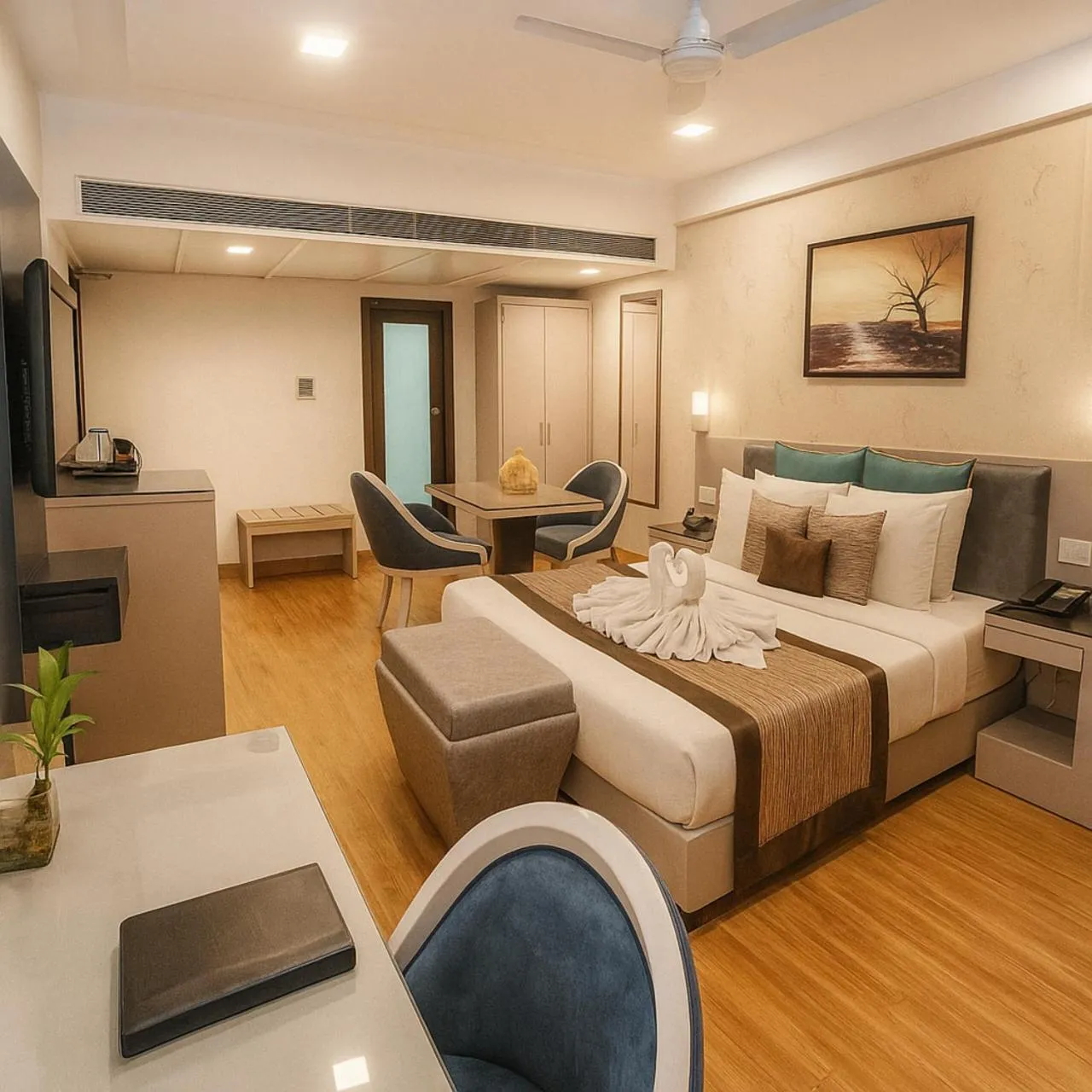 Seating area, Bed in Hotel Horizon - Near Fateh Sagar Lake Udaipur