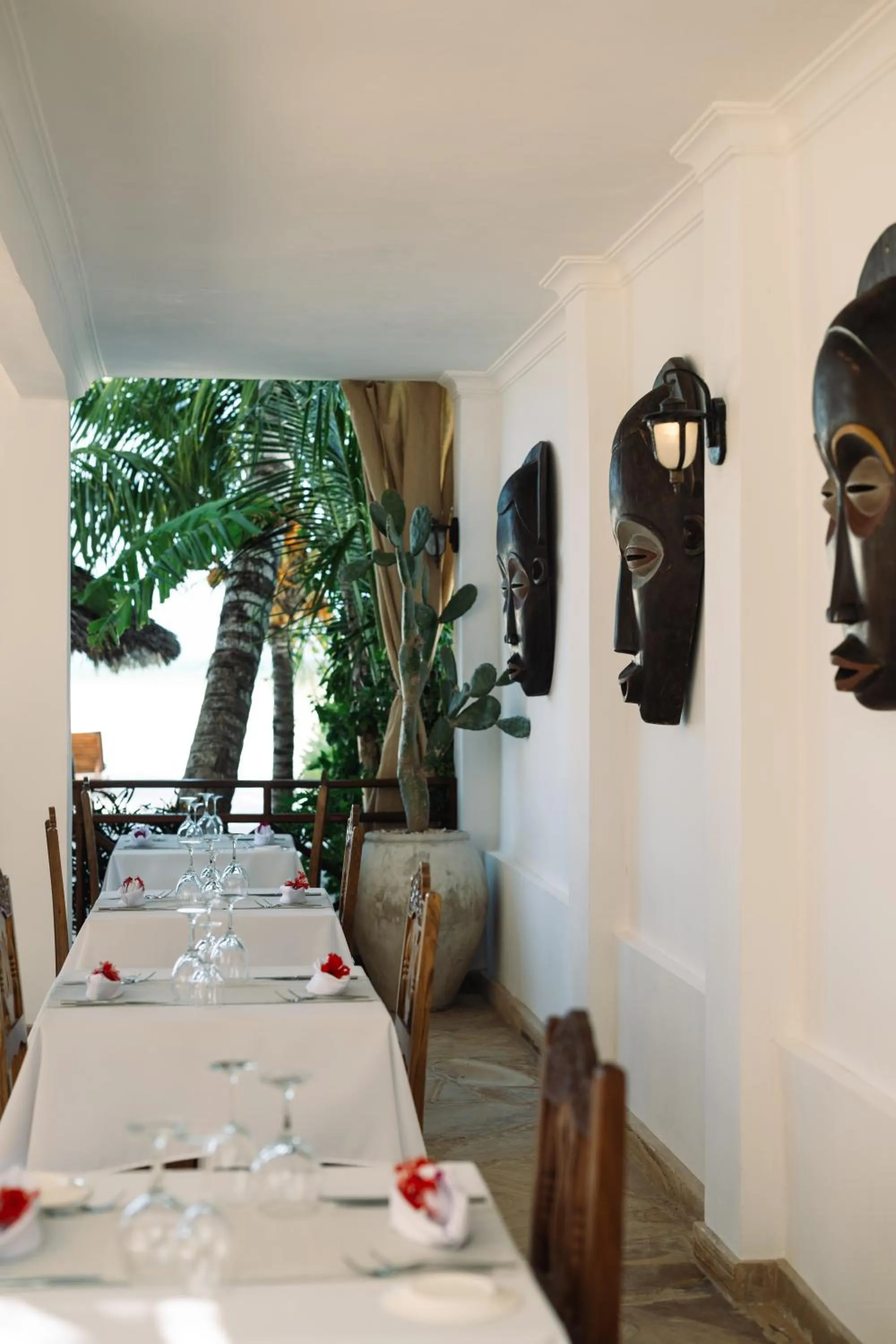 Dining area in Karibu Beach Resort
