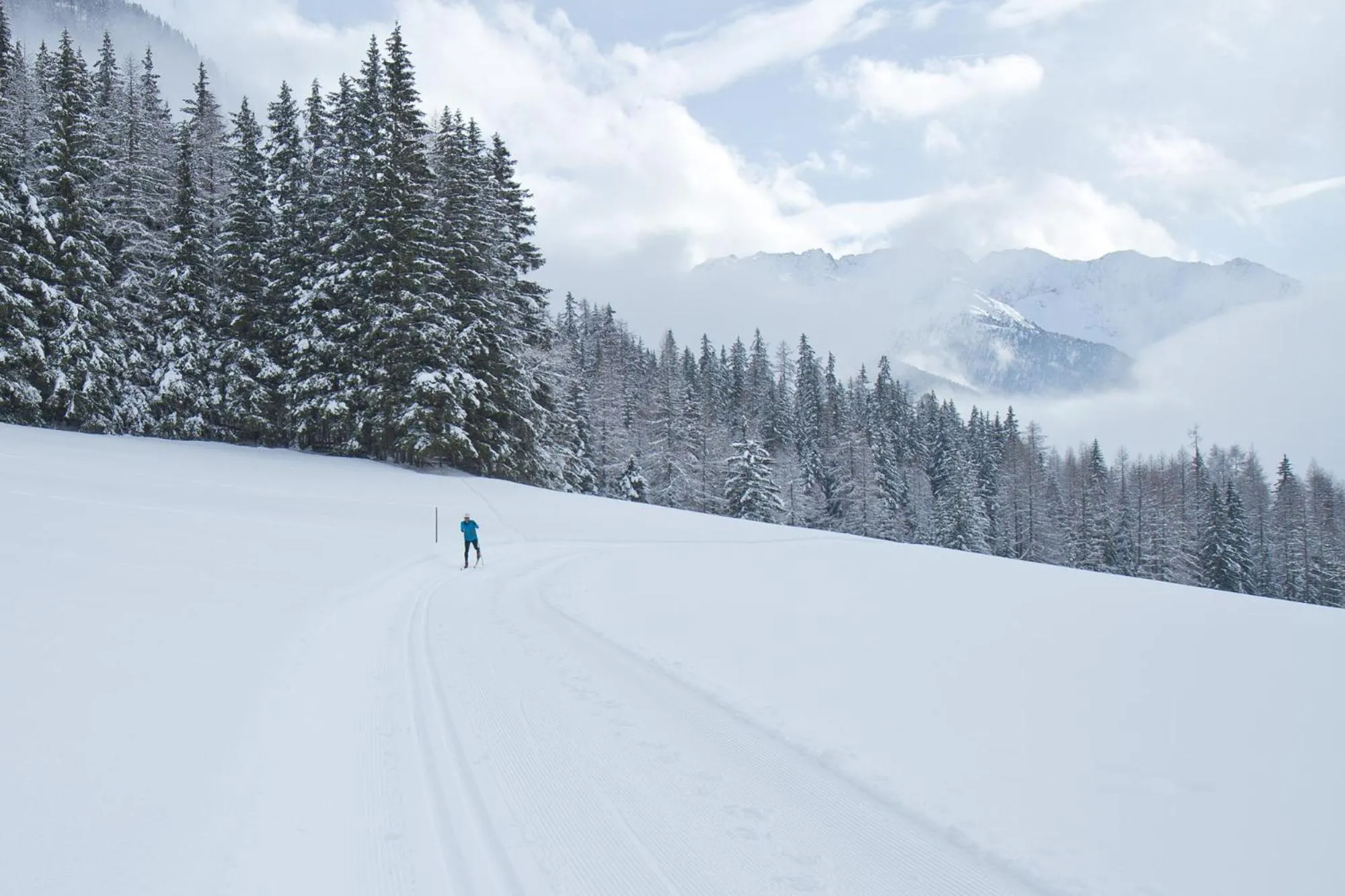 Skiing in Ferienhaus Aurora