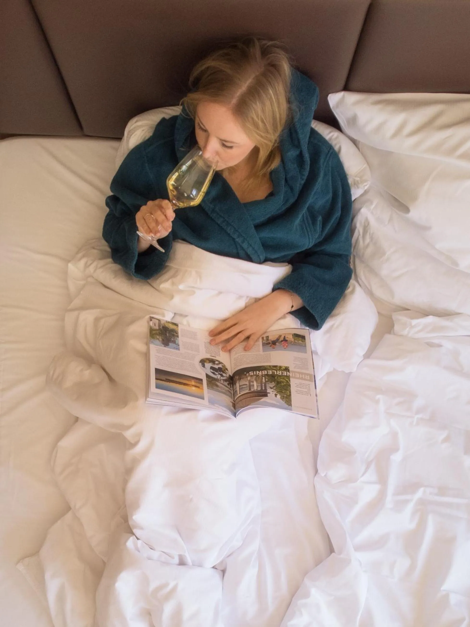 Bed in Weinhotel des Riesling Zum Grünen Kranz