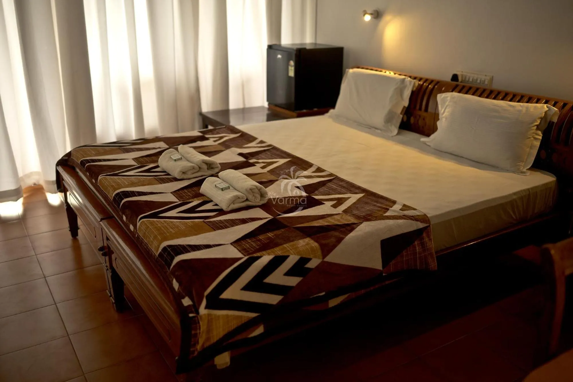 Bed in Vijaya Varma Beach Resort