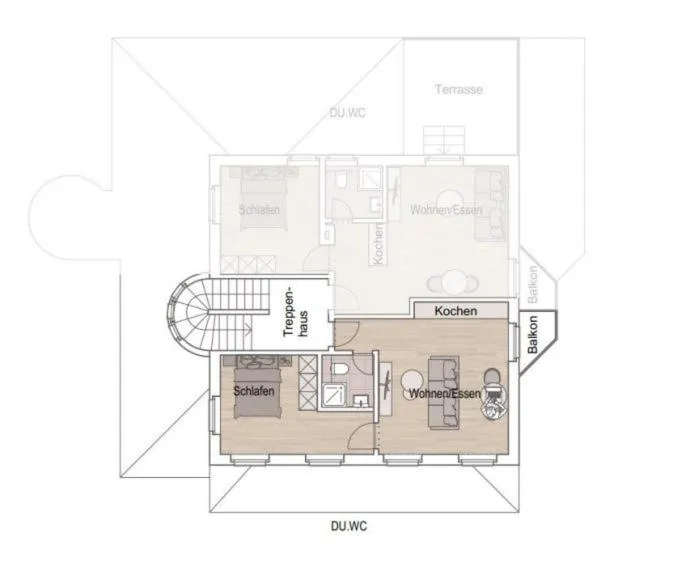 Floor plan in BERG & BERG APARTMENTS - Spiez Self-Check-in