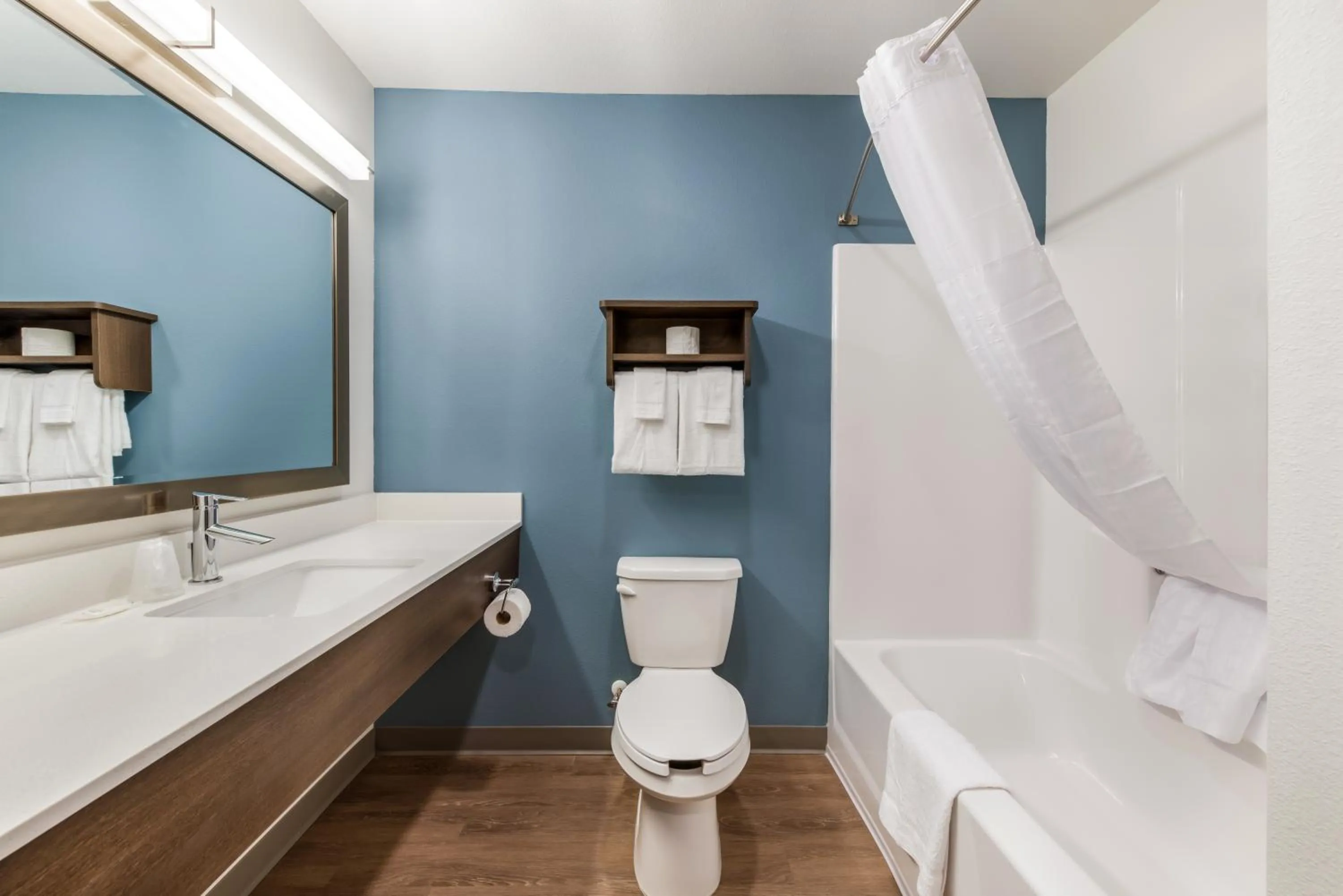 Bathroom in WoodSpring Suites Tampa Airport North Veterans Expressway