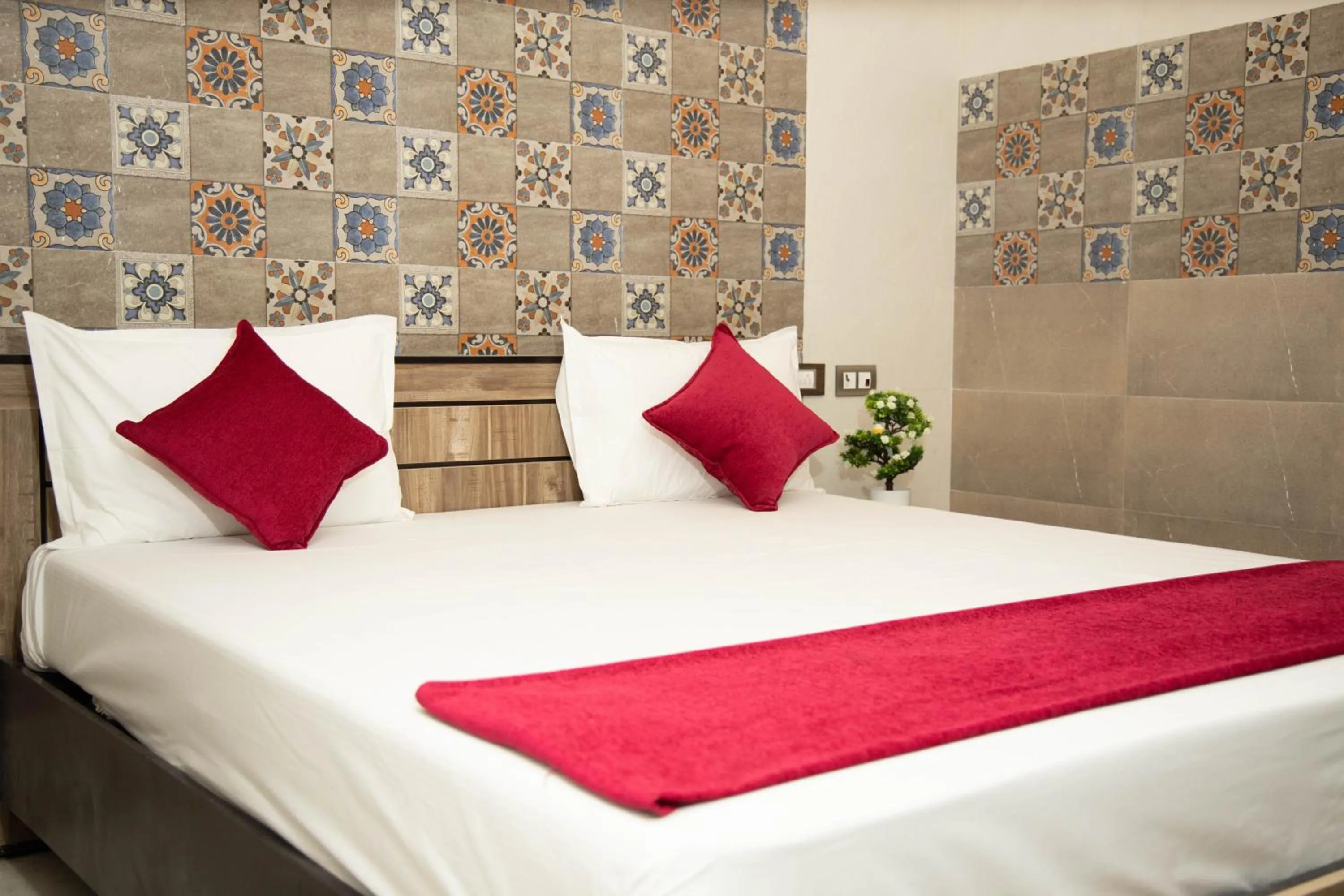 Bed in Hotel Ganesh Palace