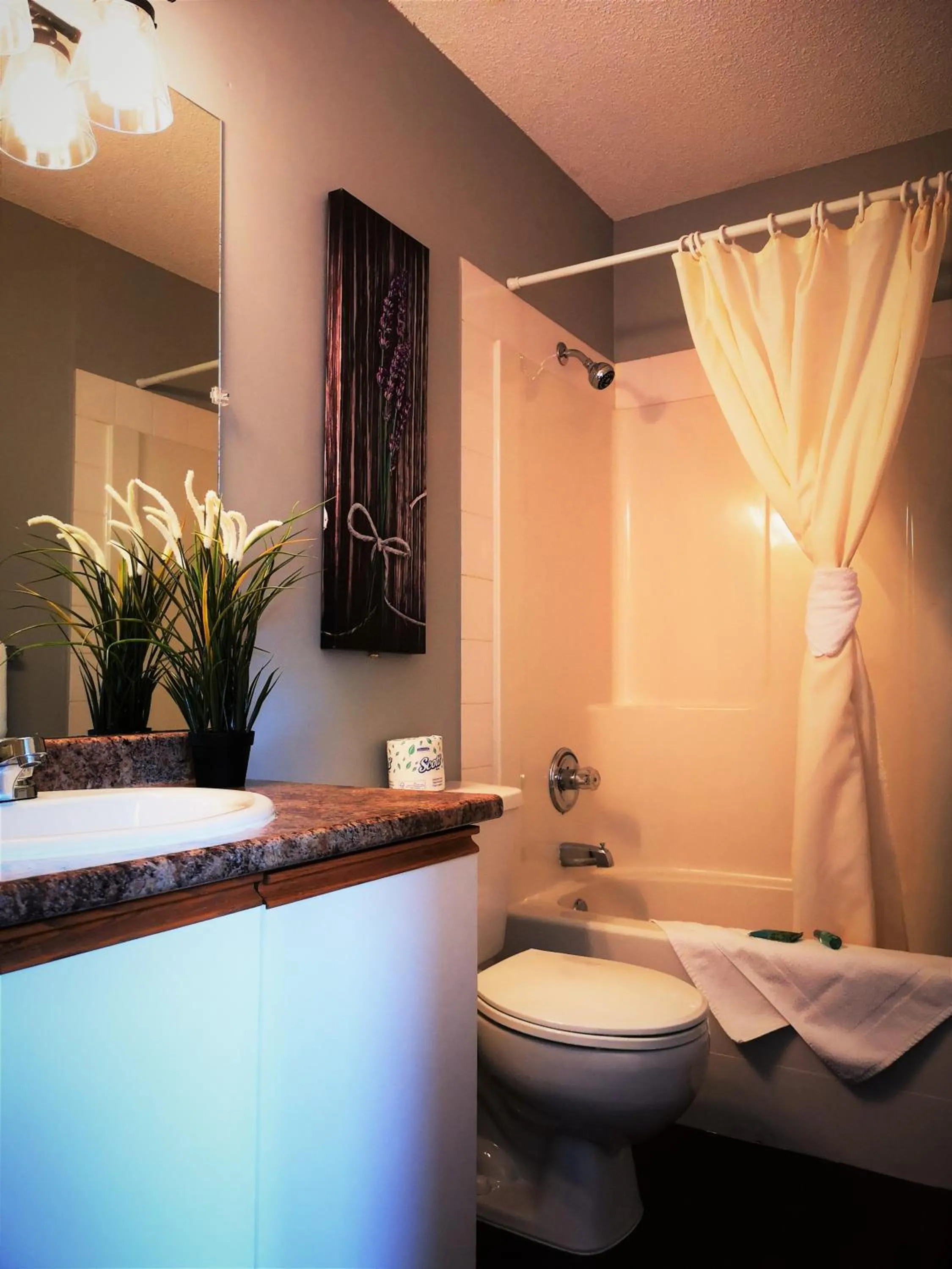 Bathroom in Canadian Rockies Chalets by Trilink - 2 & 3 Bedroom Condos - Self Check-In - Walking Distance to Downtown - Free Parking - Pet-Friendly - No AC