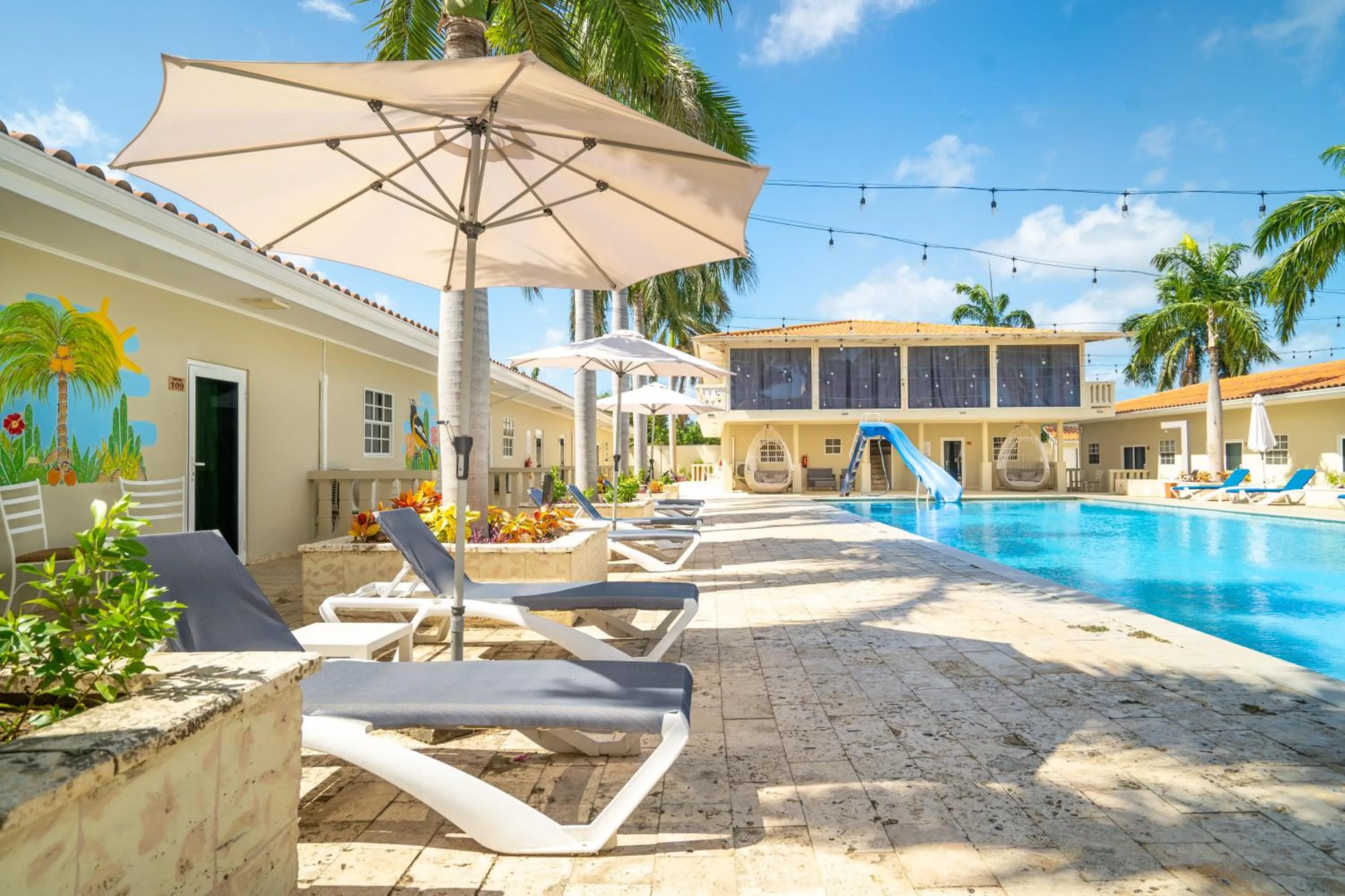 Pool view in Delynne Boutique Hotel