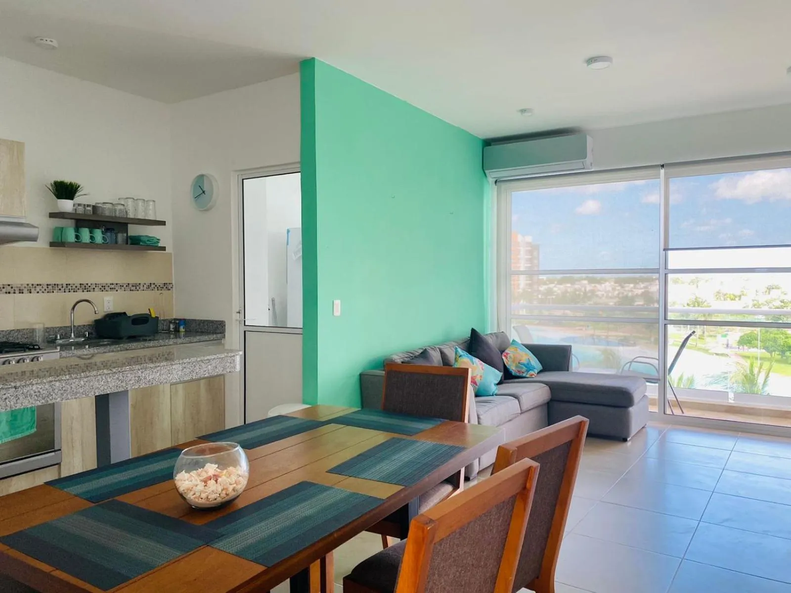 Kitchen or kitchenette in Apartment for rent in Cancun