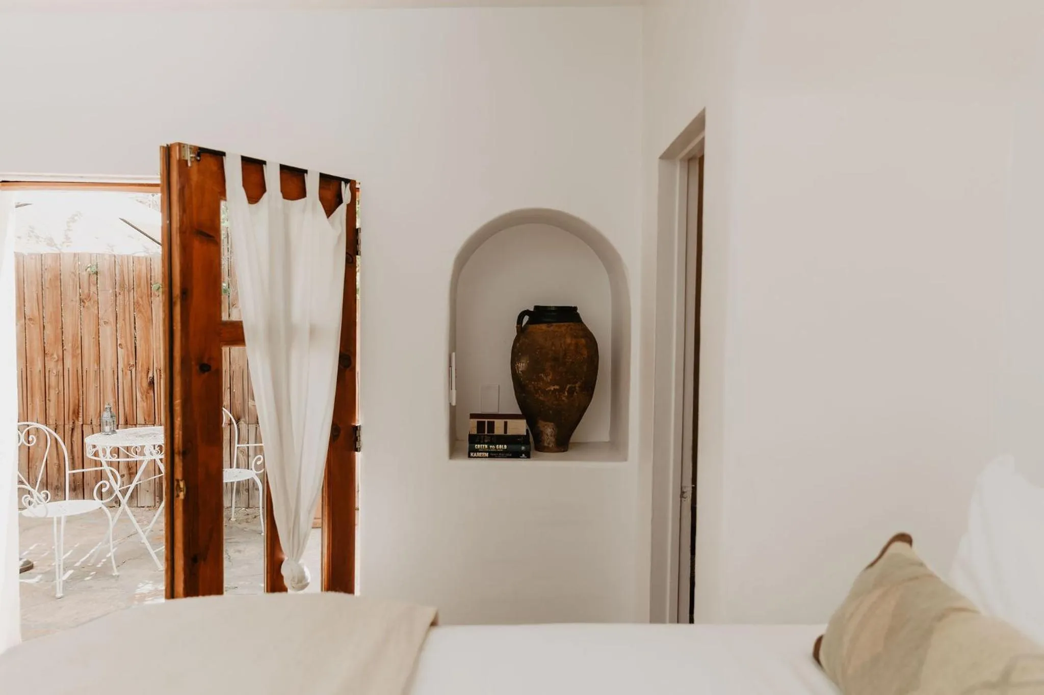 Bed in Korakia Pensione