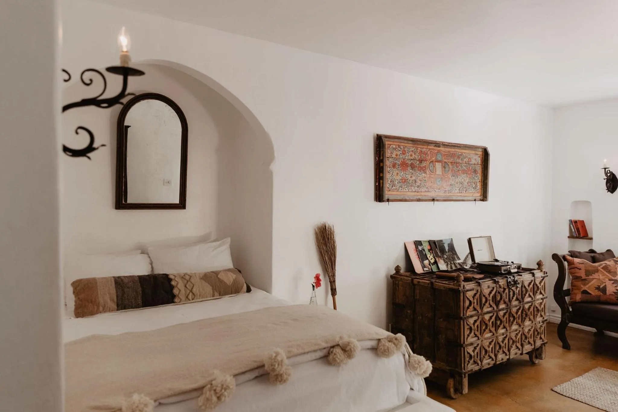 Bed in Korakia Pensione