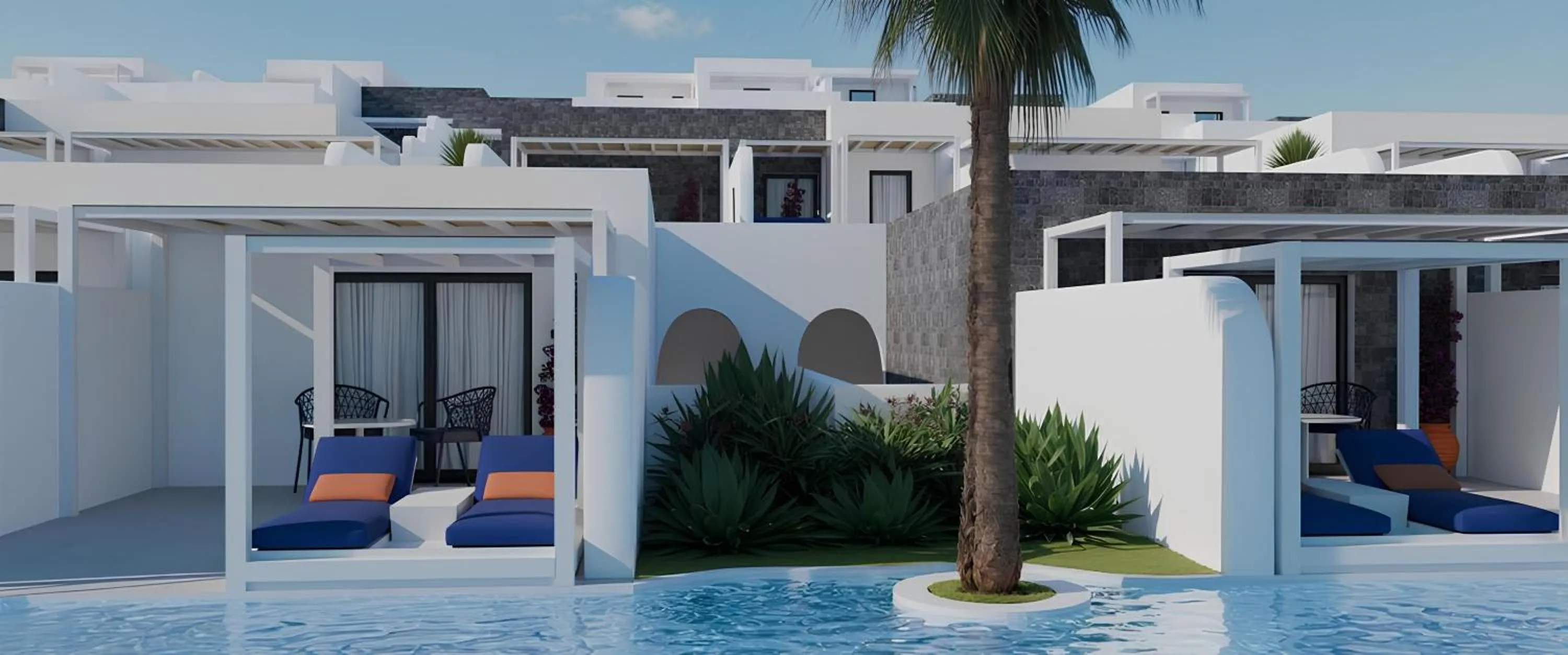 sunbed in Cresanto Luxury Suites