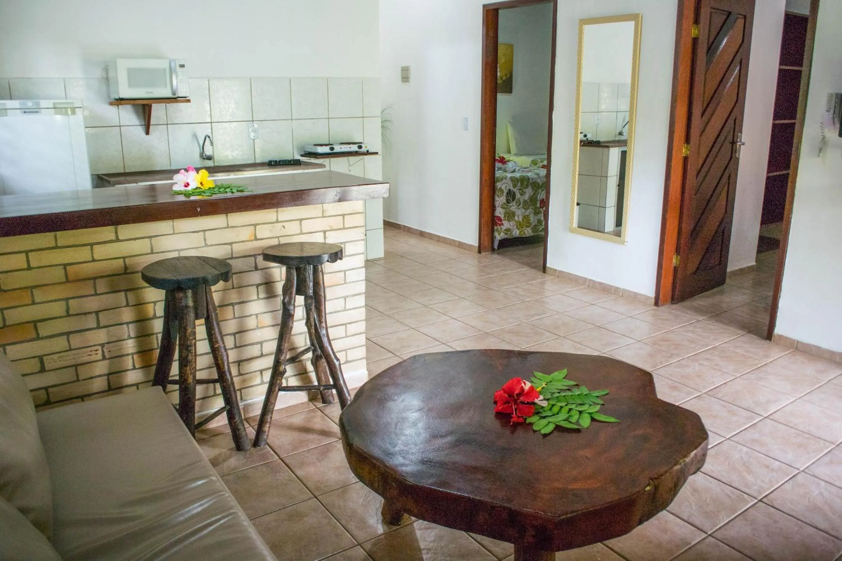 Communal kitchen in Pousada Sol e Luna
