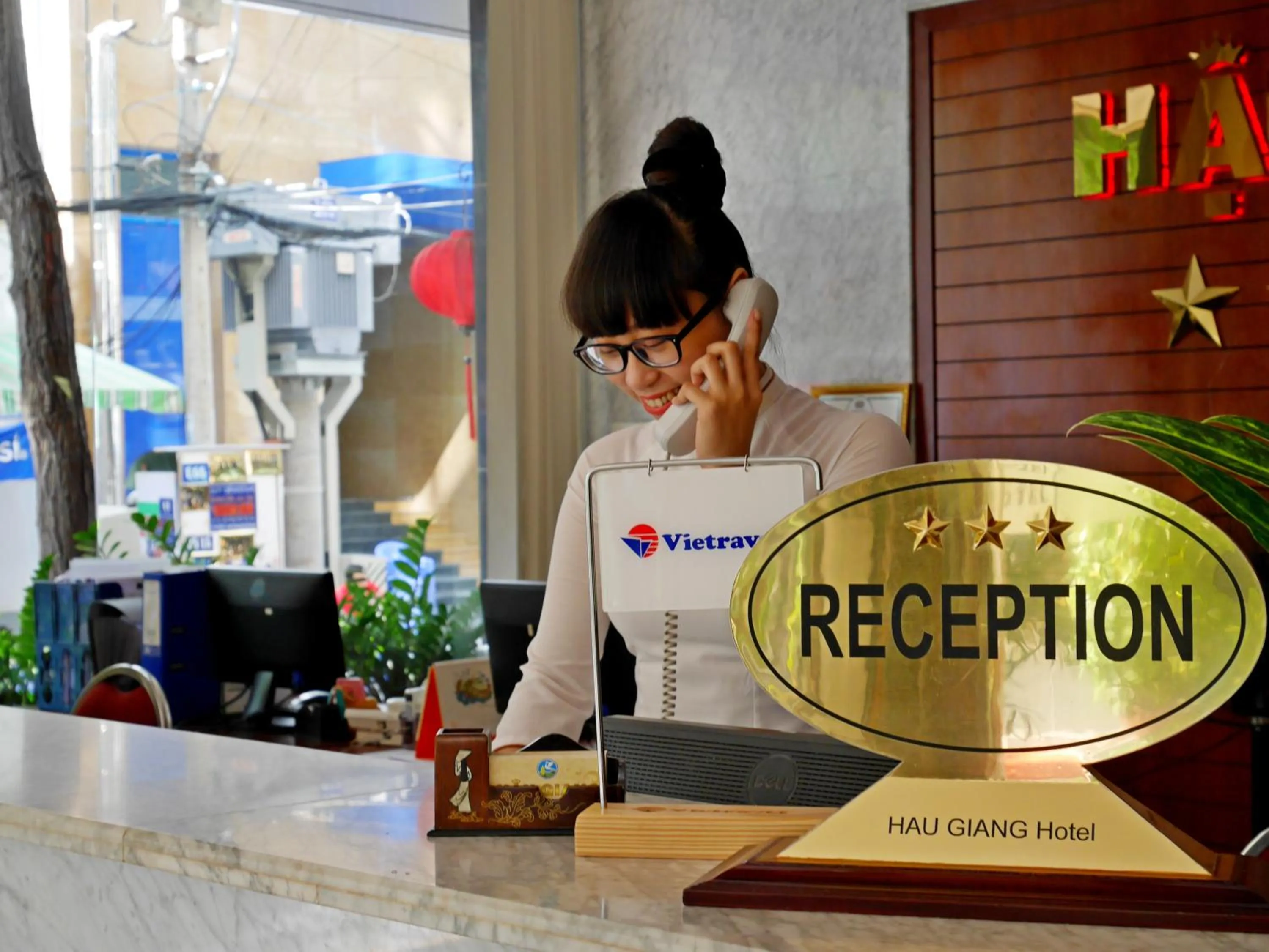 Staff in Hau Giang Hotel