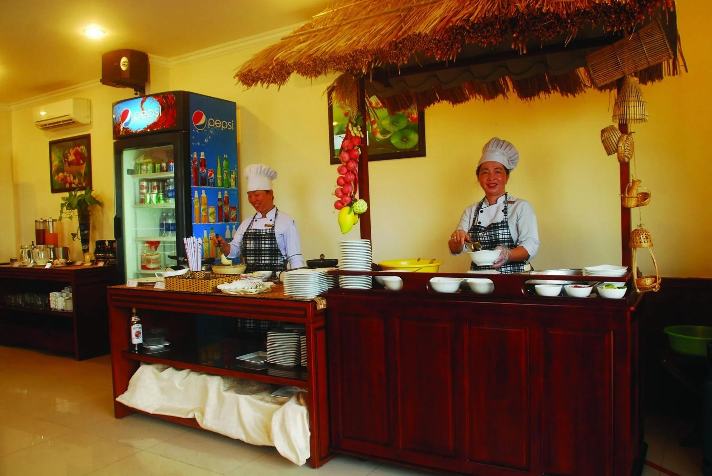 Buffet breakfast in Hau Giang Hotel