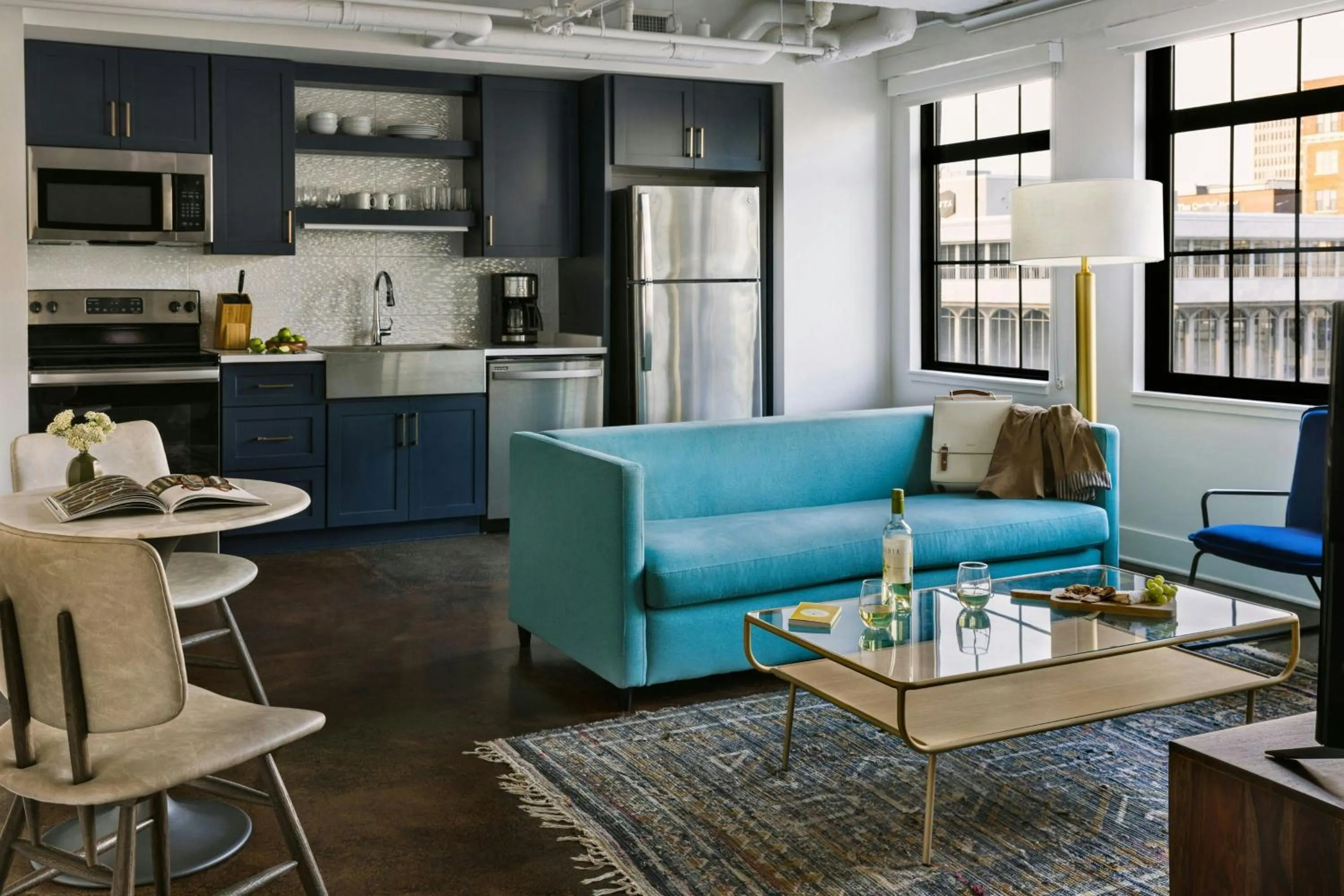 Living room in Sonder by Marriott Bonvoy Dovetail Apartments Downtown