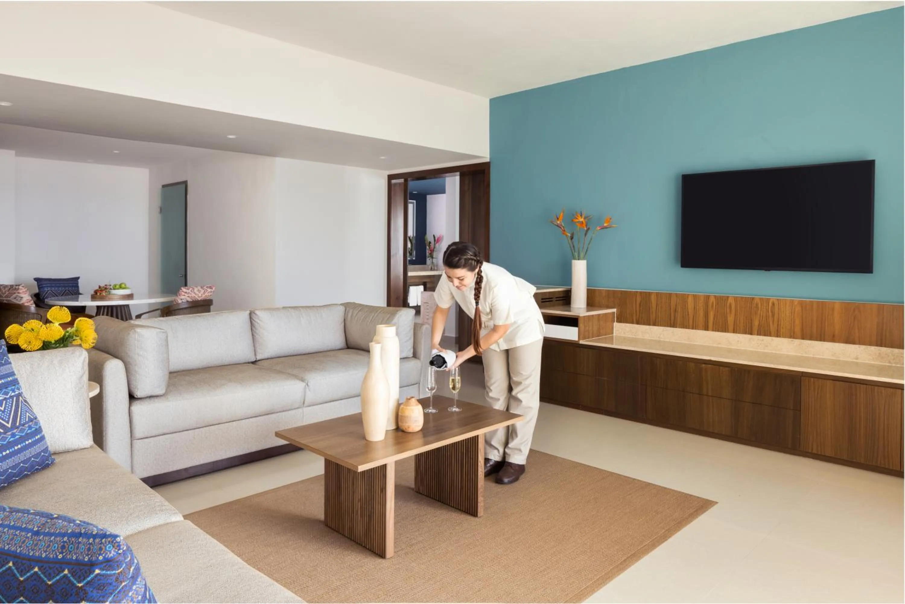 Living room in Dreams Puerto Morelos Resort & Spa - All Inclusive