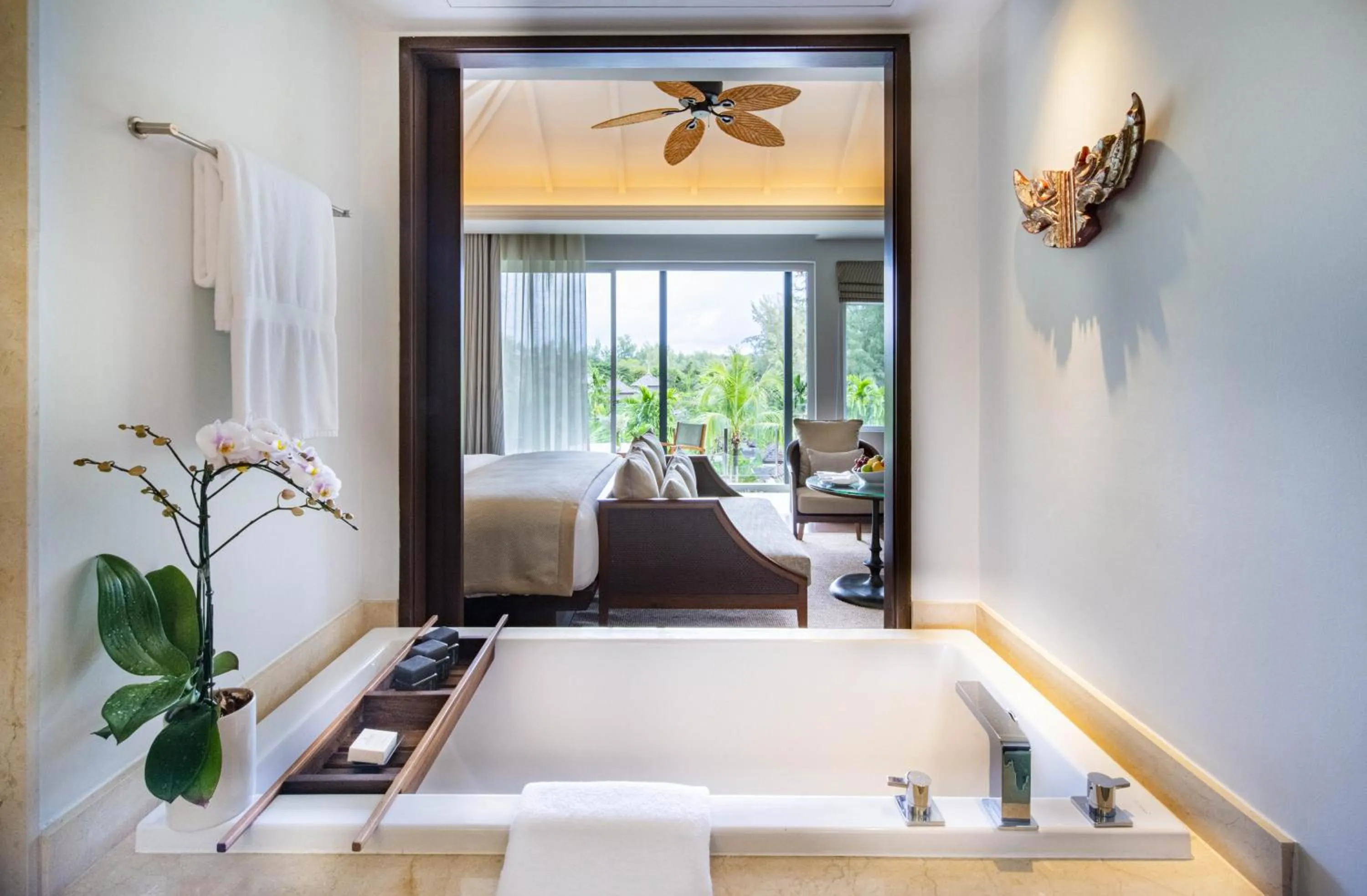 Bathroom, Bed in Anantara Layan Phuket Resort