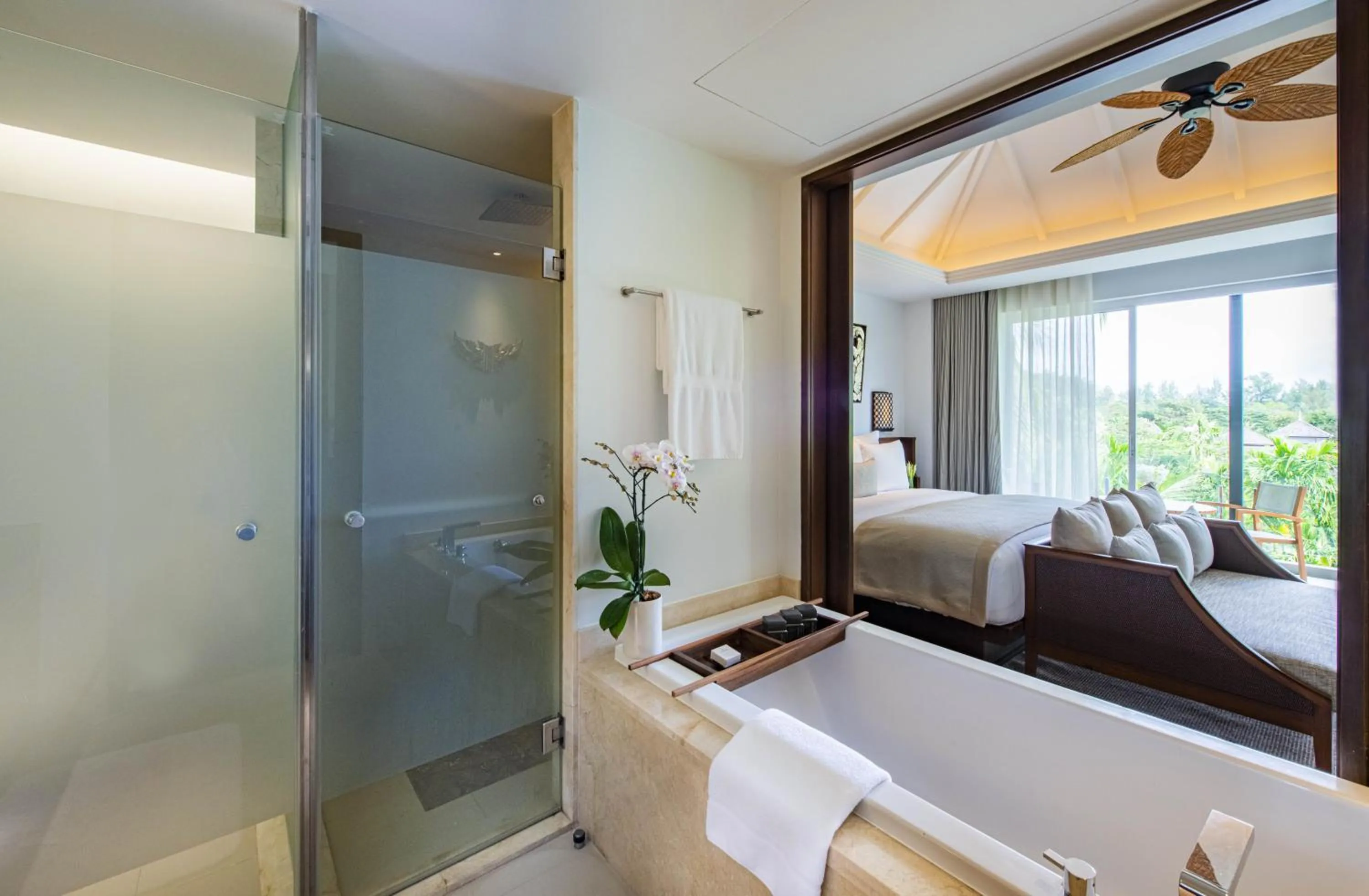 Bathroom, Bed in Anantara Layan Phuket Resort