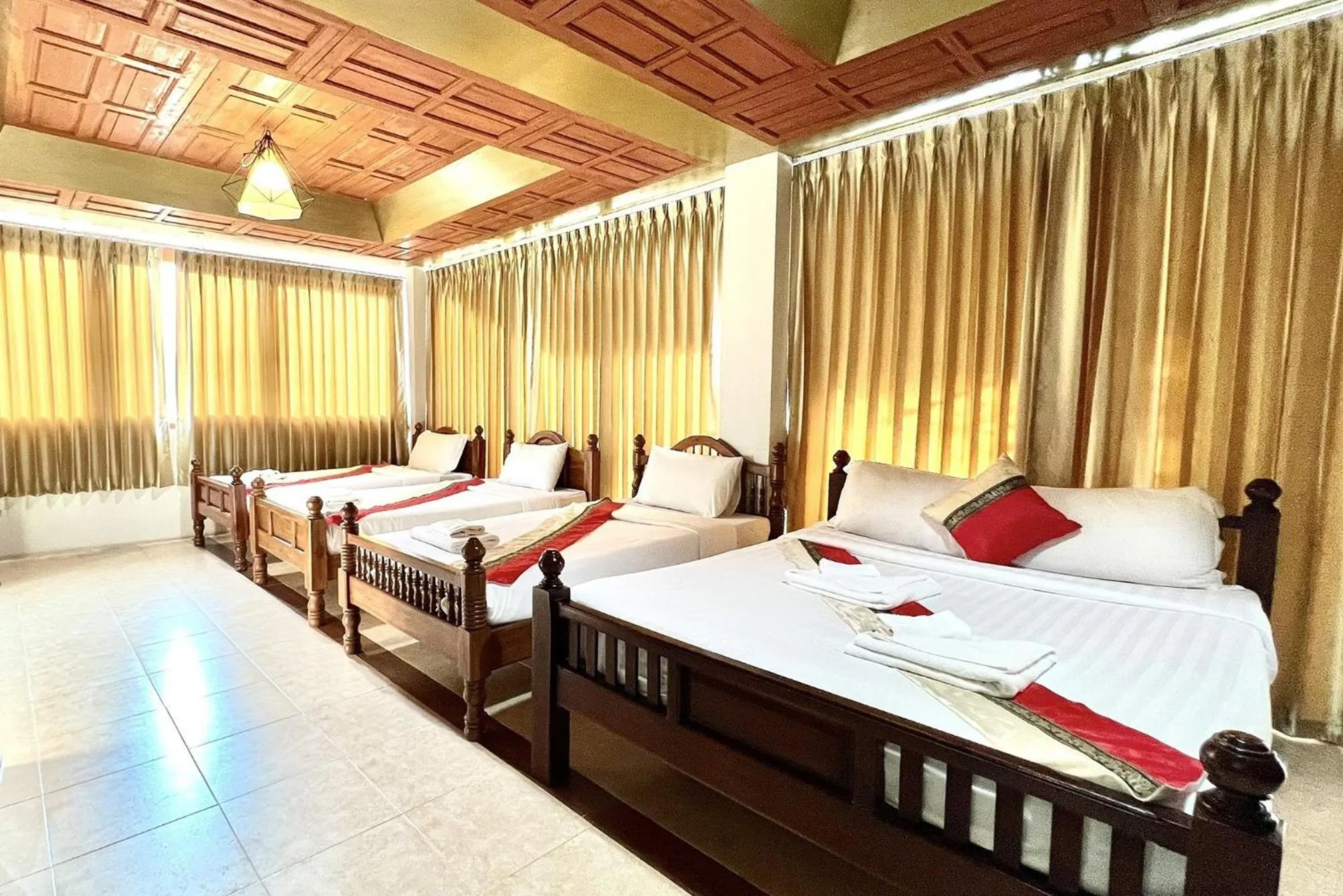 Bed in Romsak Lanna Resort