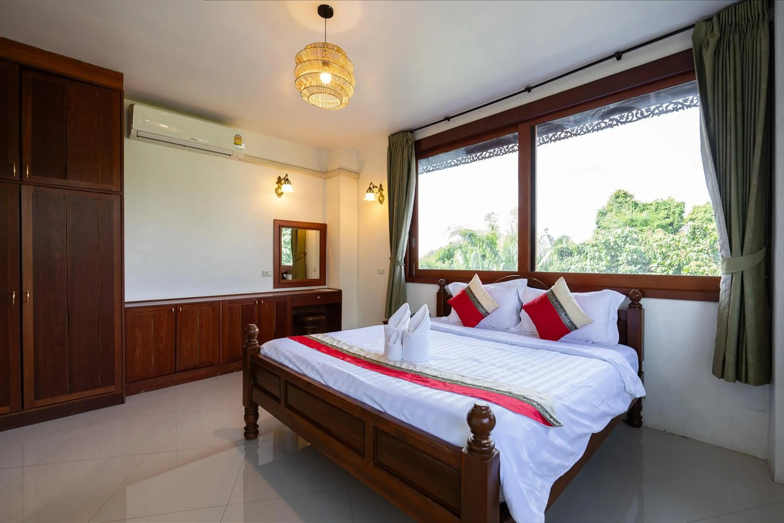 Bed in Romsak Lanna Resort