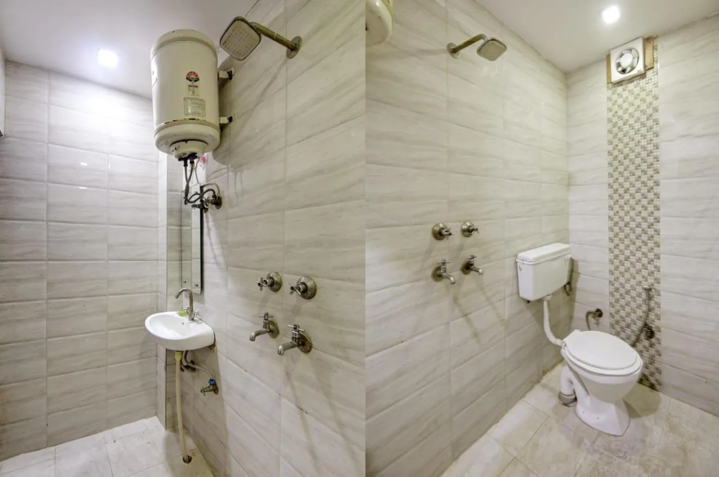 Bathroom in Hotel Dreamland Dx-5 Mints walk From New Delhi Railways Station