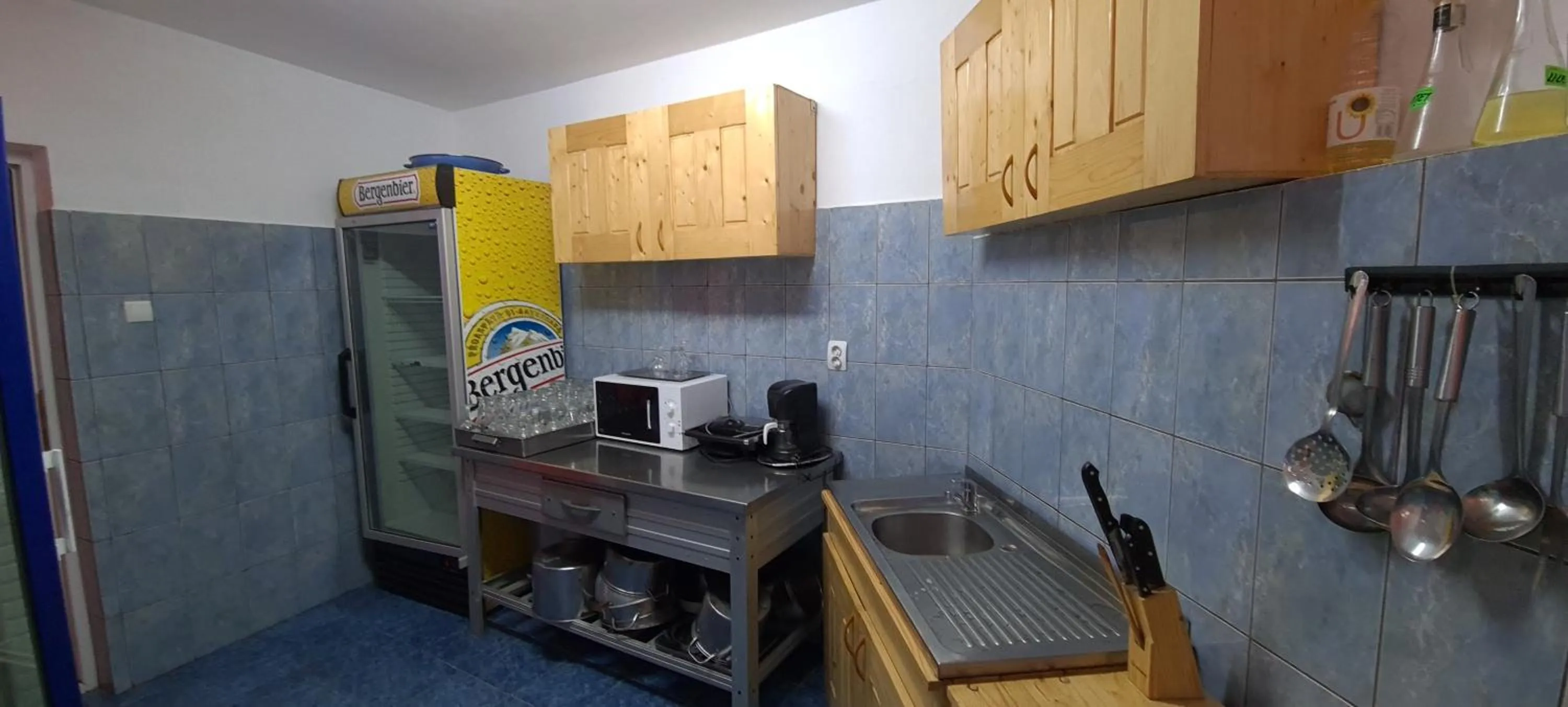 Kitchen or kitchenette in Pensiunea Aurora - Great Hostel Voineasa