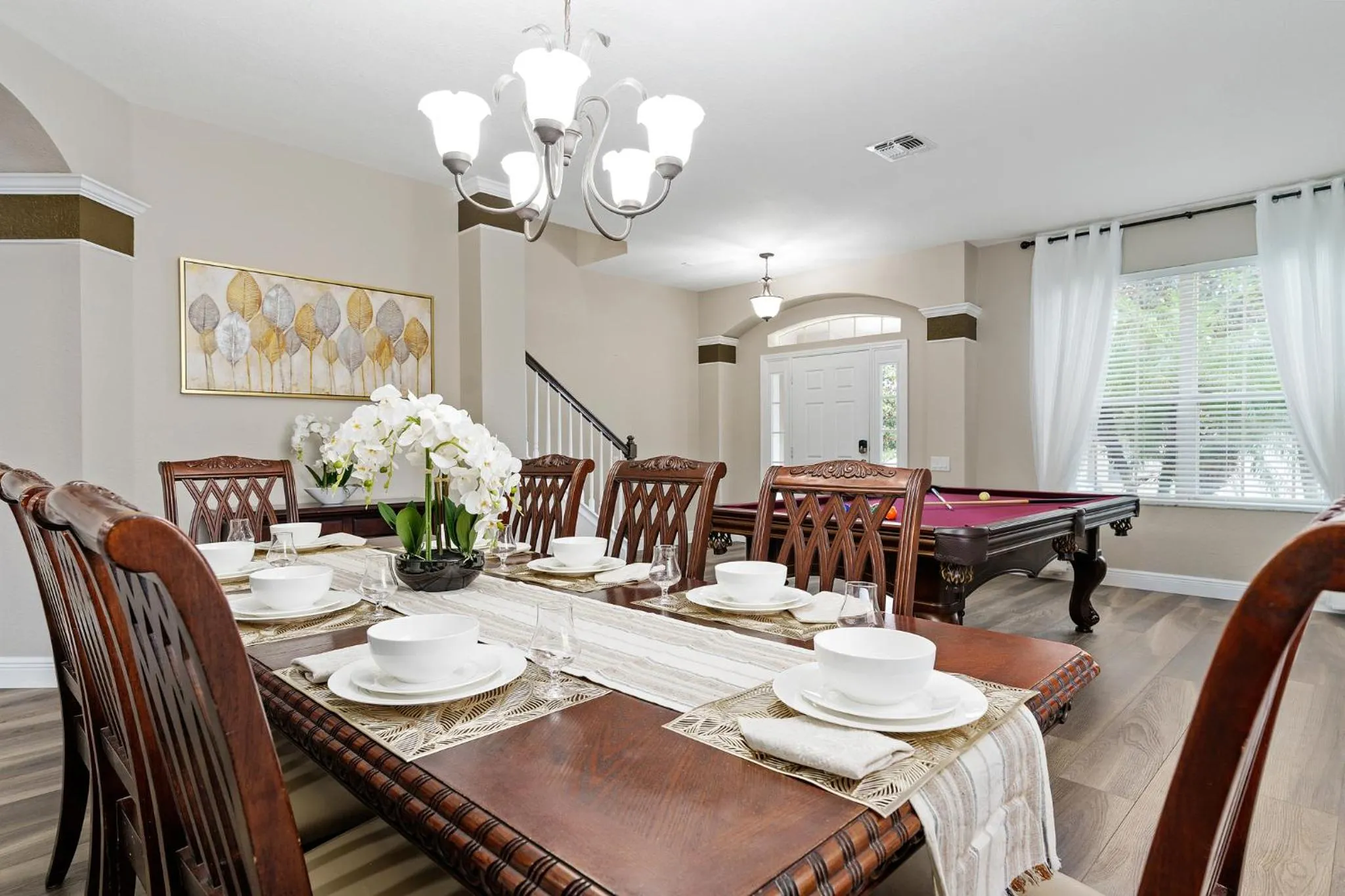 Dinner in WindsorHills Villa Pool Resort Amenities Minutes to Disney