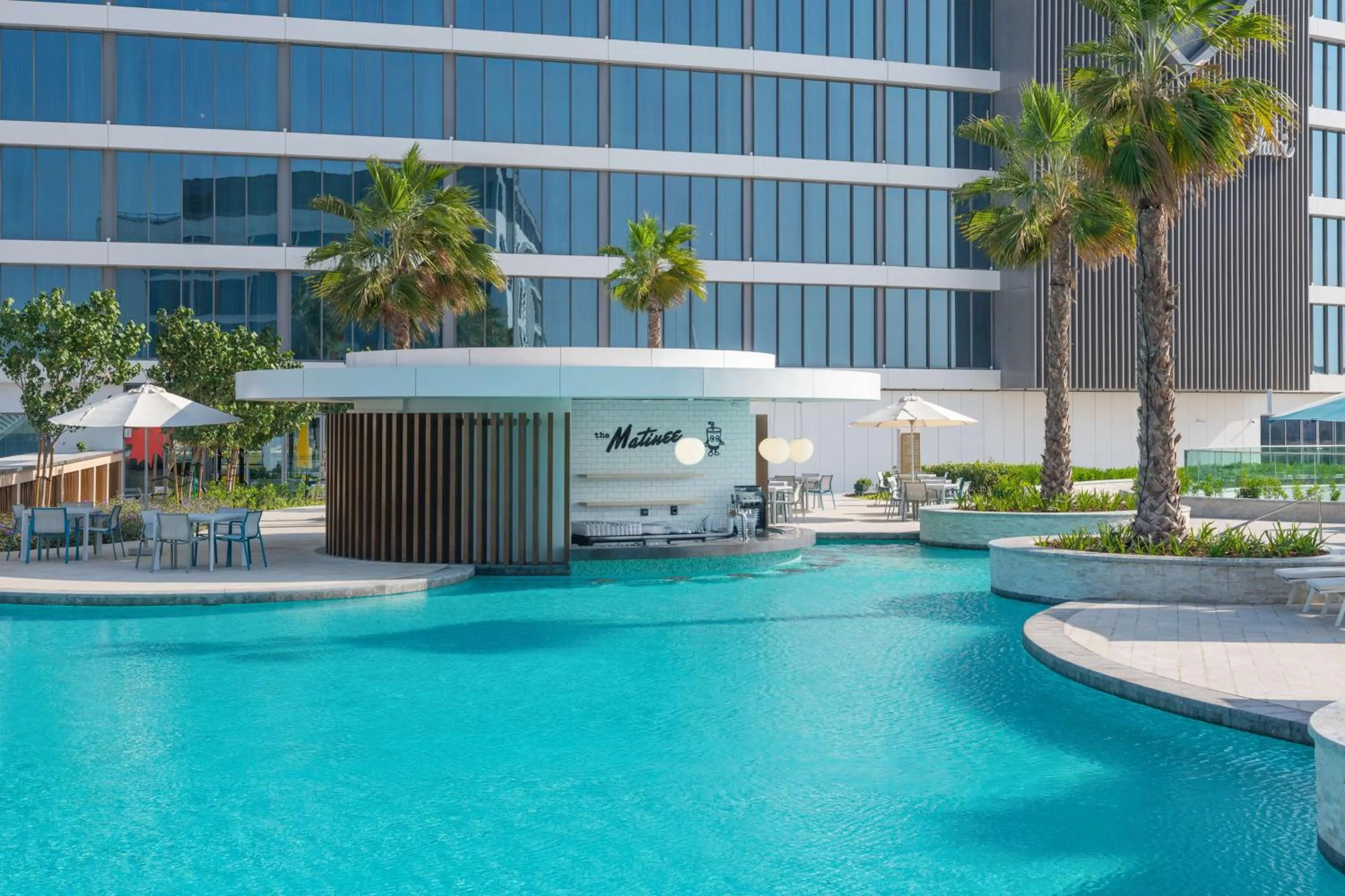 Pool view in The WB Abu Dhabi, Curio Collection By Hilton