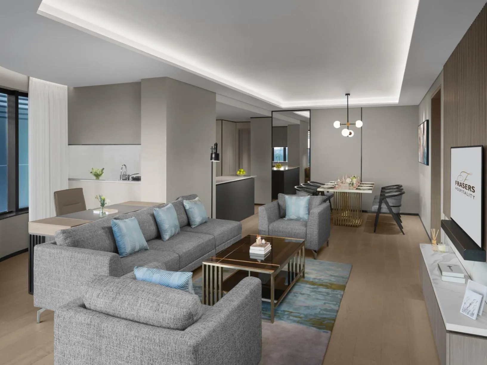 Living room in Fraser Residence Hanoi