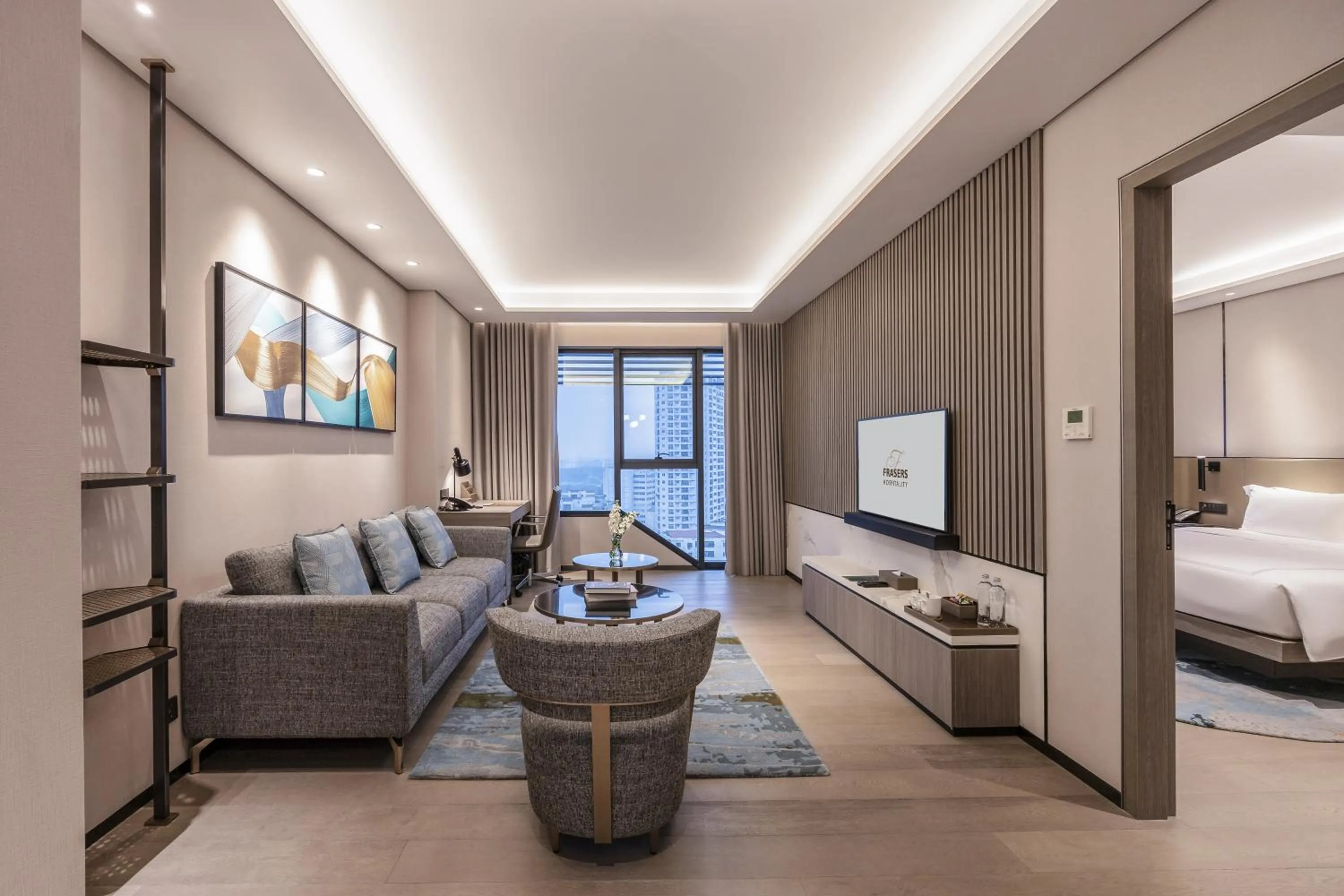 Bathroom, Bed in Fraser Residence Hanoi