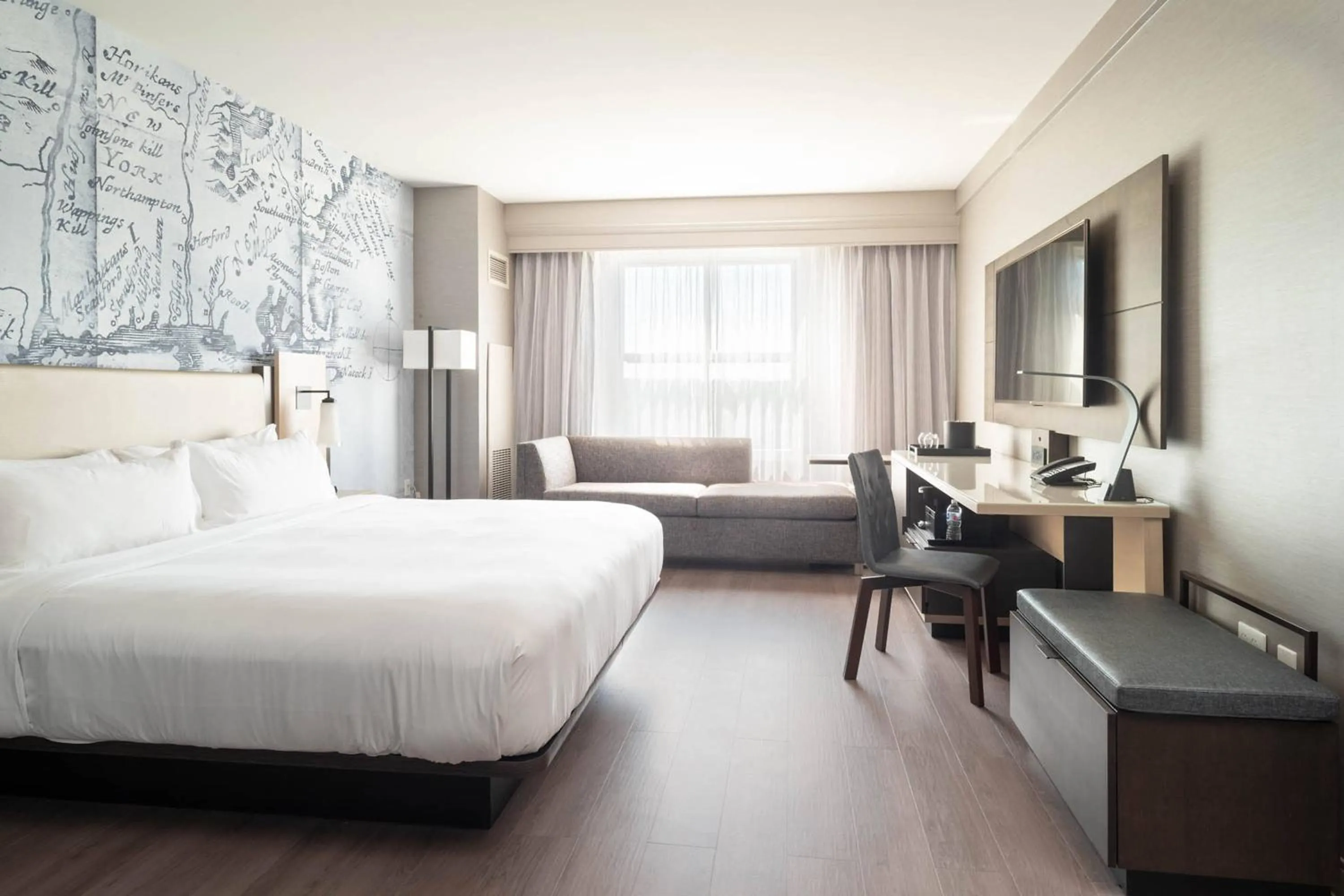 Photo of the whole room, Bed in Mystic Marriott Hotel and Spa