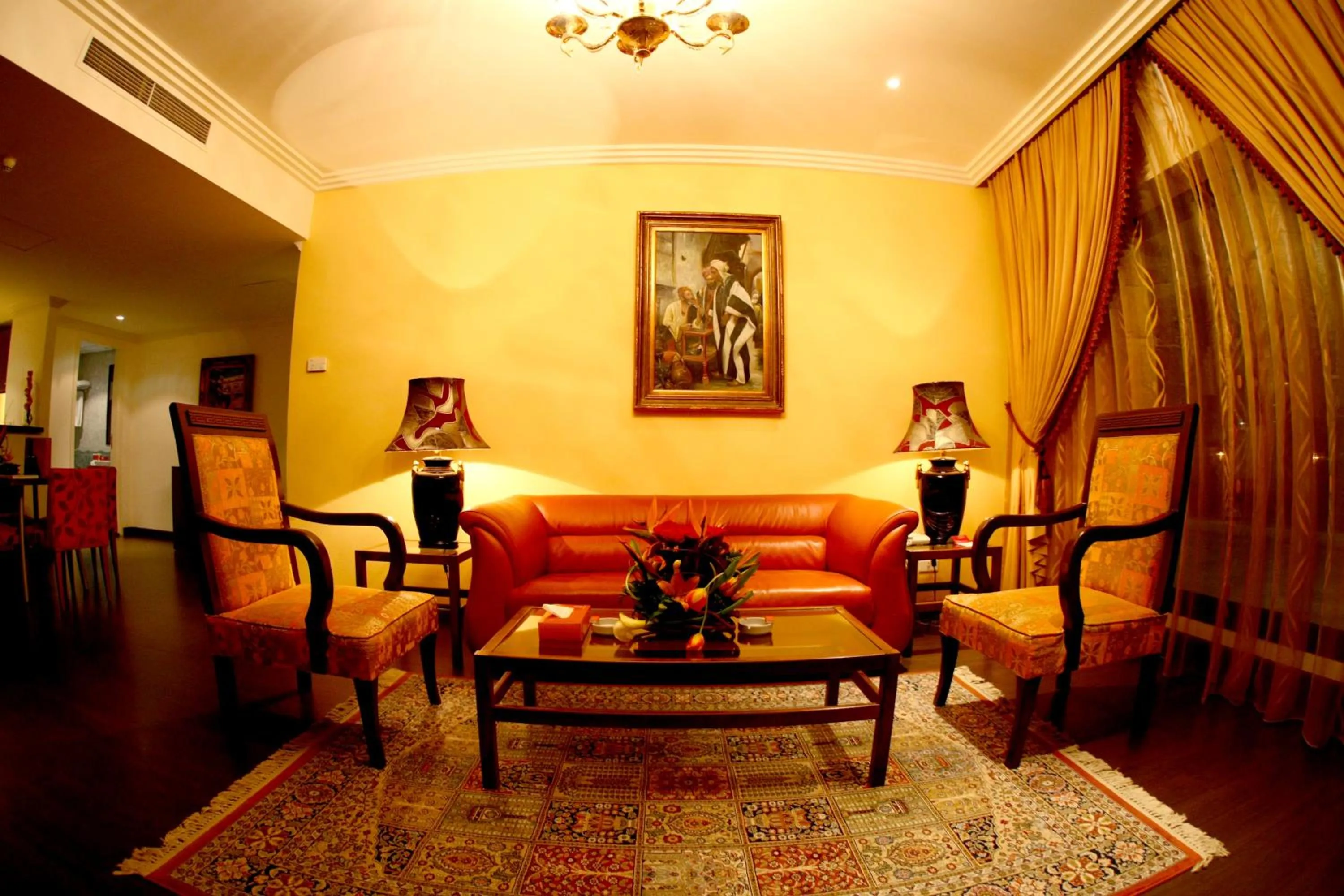 Seating area in Markazia Suites
