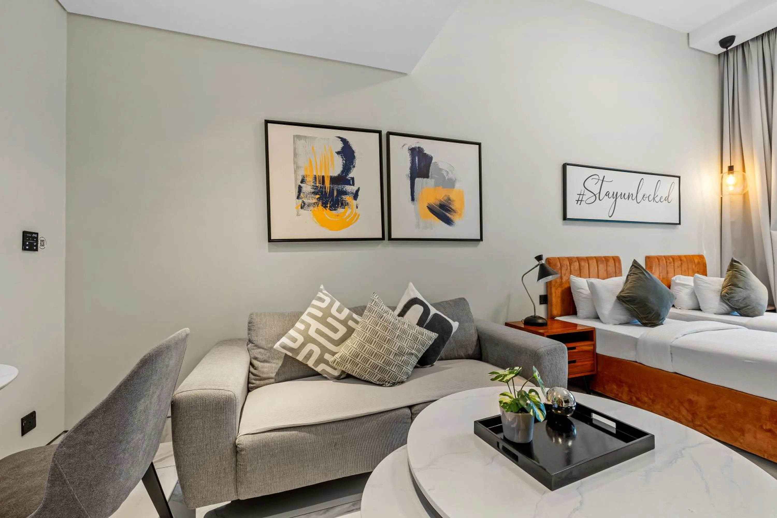 Bed in Unlock J One Downtown Dubai