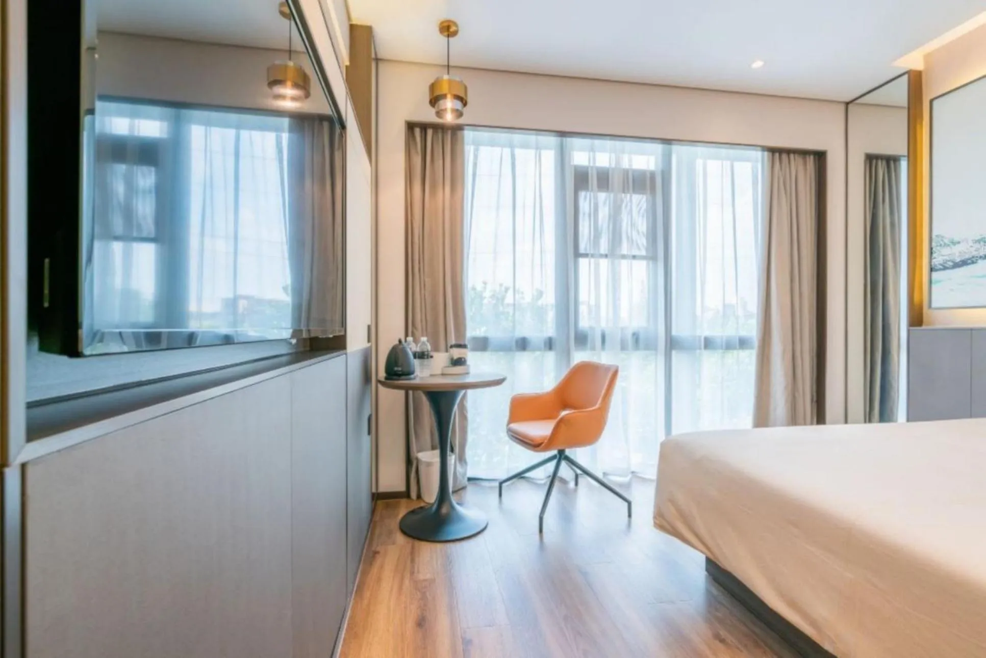 Bedroom, Bed in Atour Light Hotel Shanghai Xinjiangwancheng Fudan University