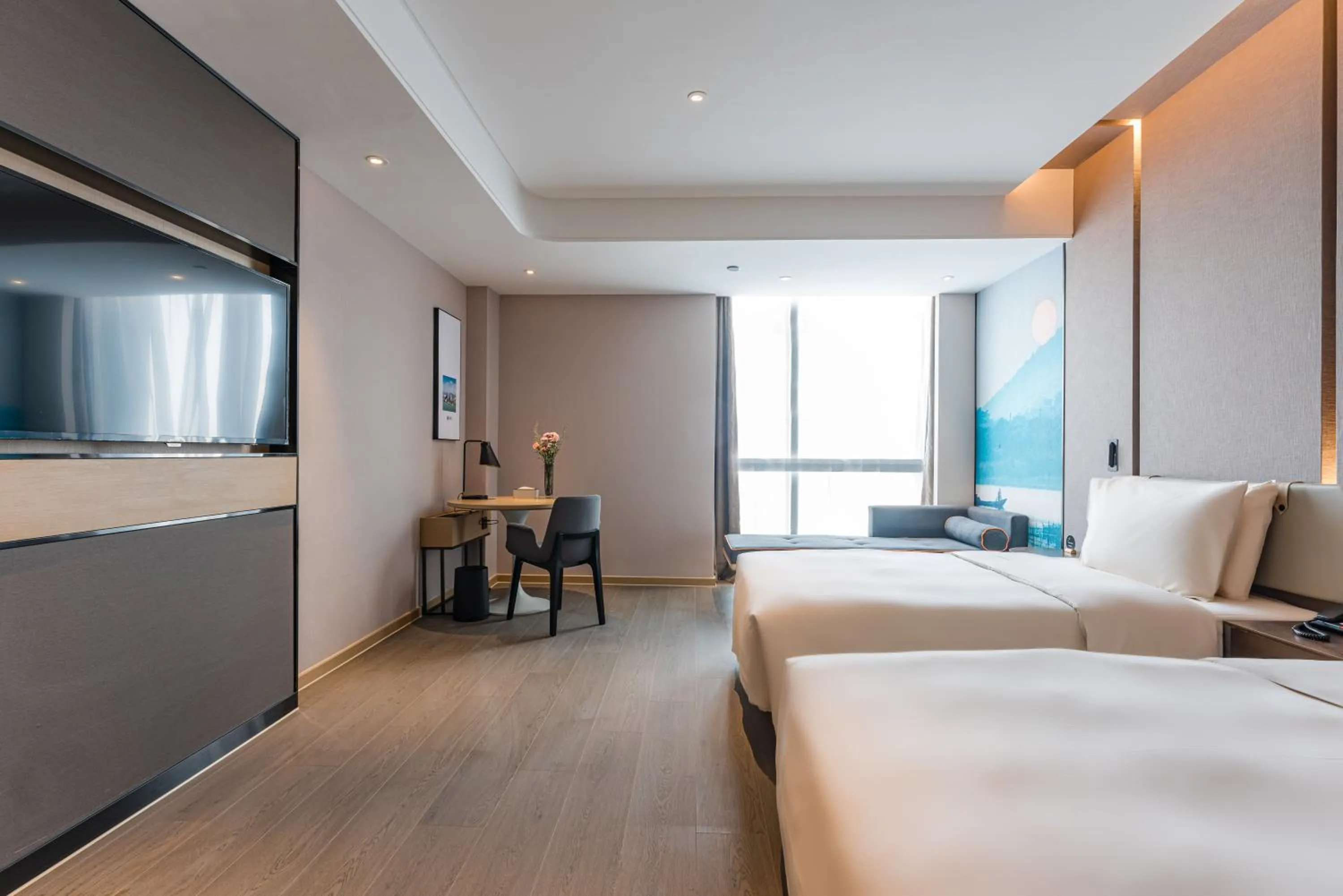 Bed in Atour Hotel Suzhou Wangting