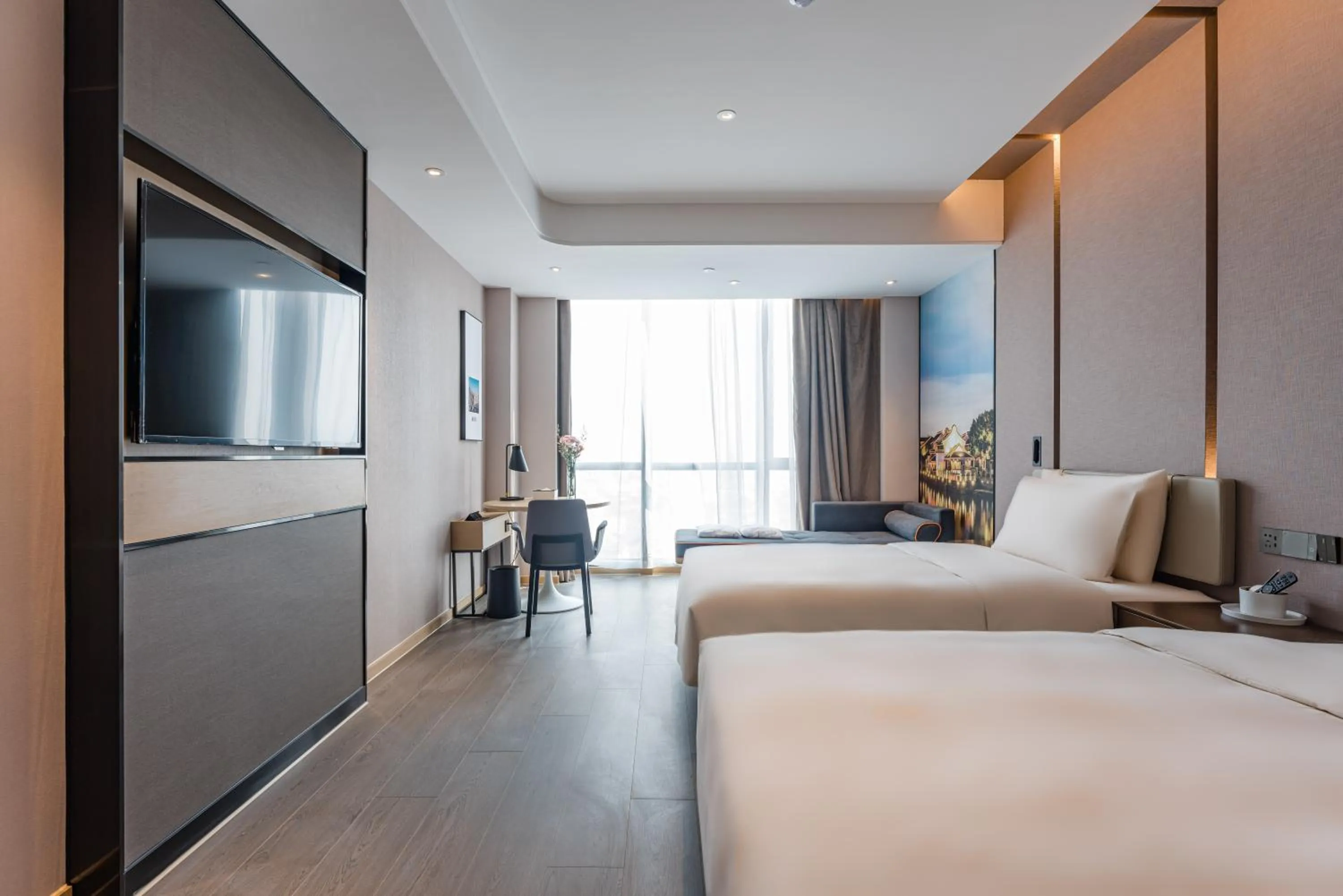 Bed in Atour Hotel Suzhou Wangting