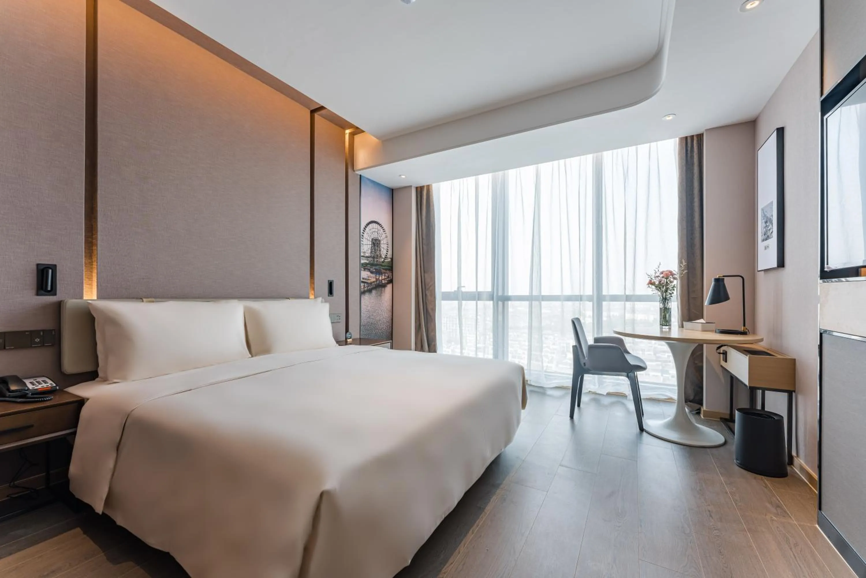 Bed in Atour Hotel Suzhou Wangting