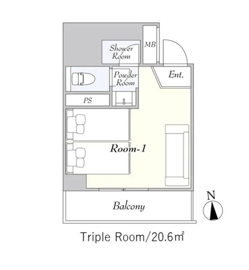 Floor plan in Hotel Asakusa KANNONURA