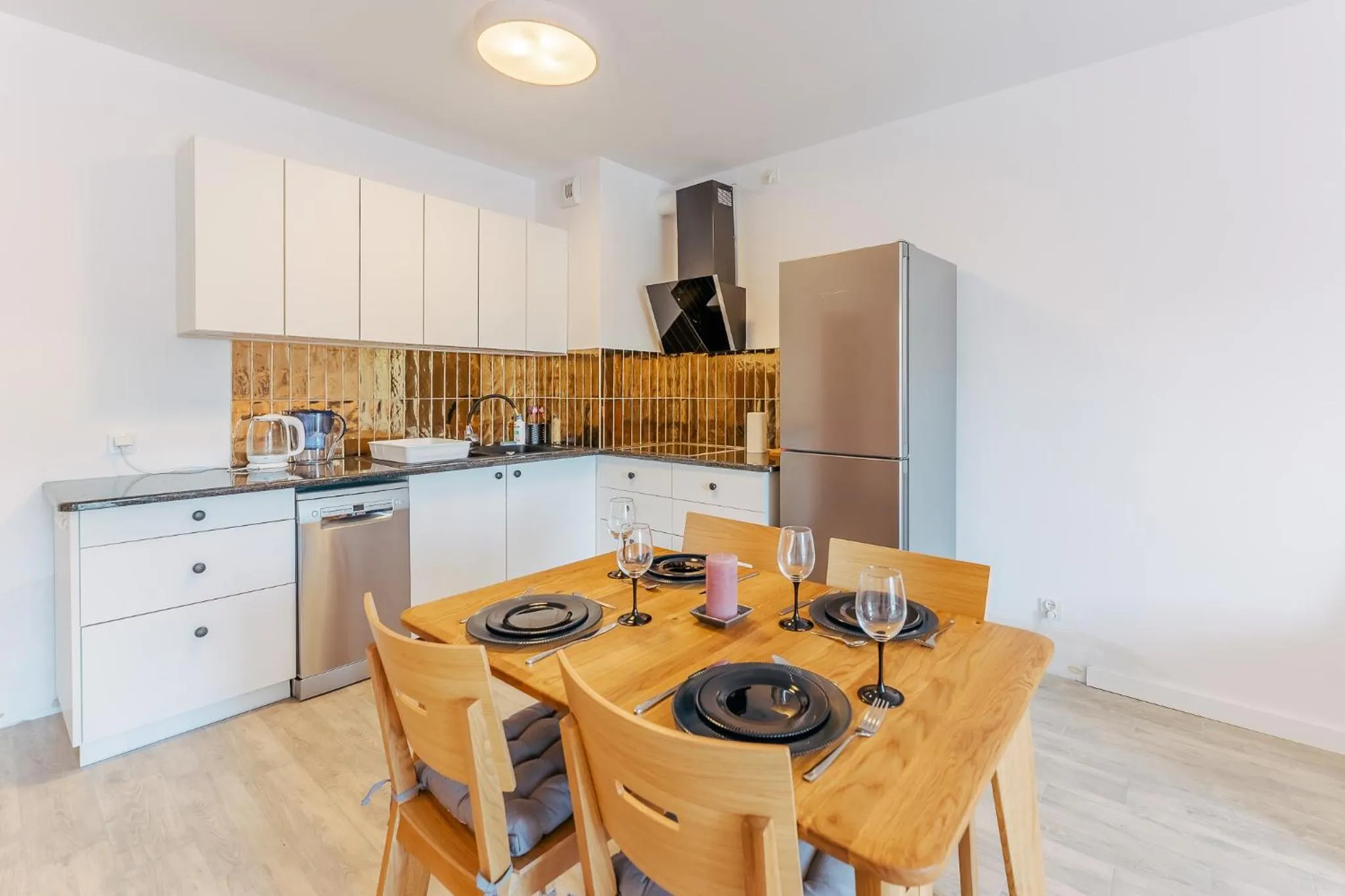 Kitchen or kitchenette in Ustronie Apartments 20 m do plaży