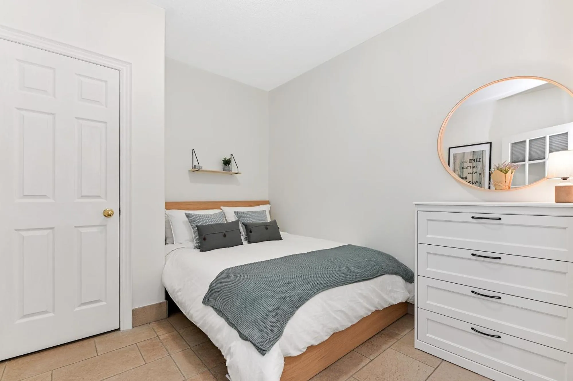 Bed in Baptiste Lake Lodge